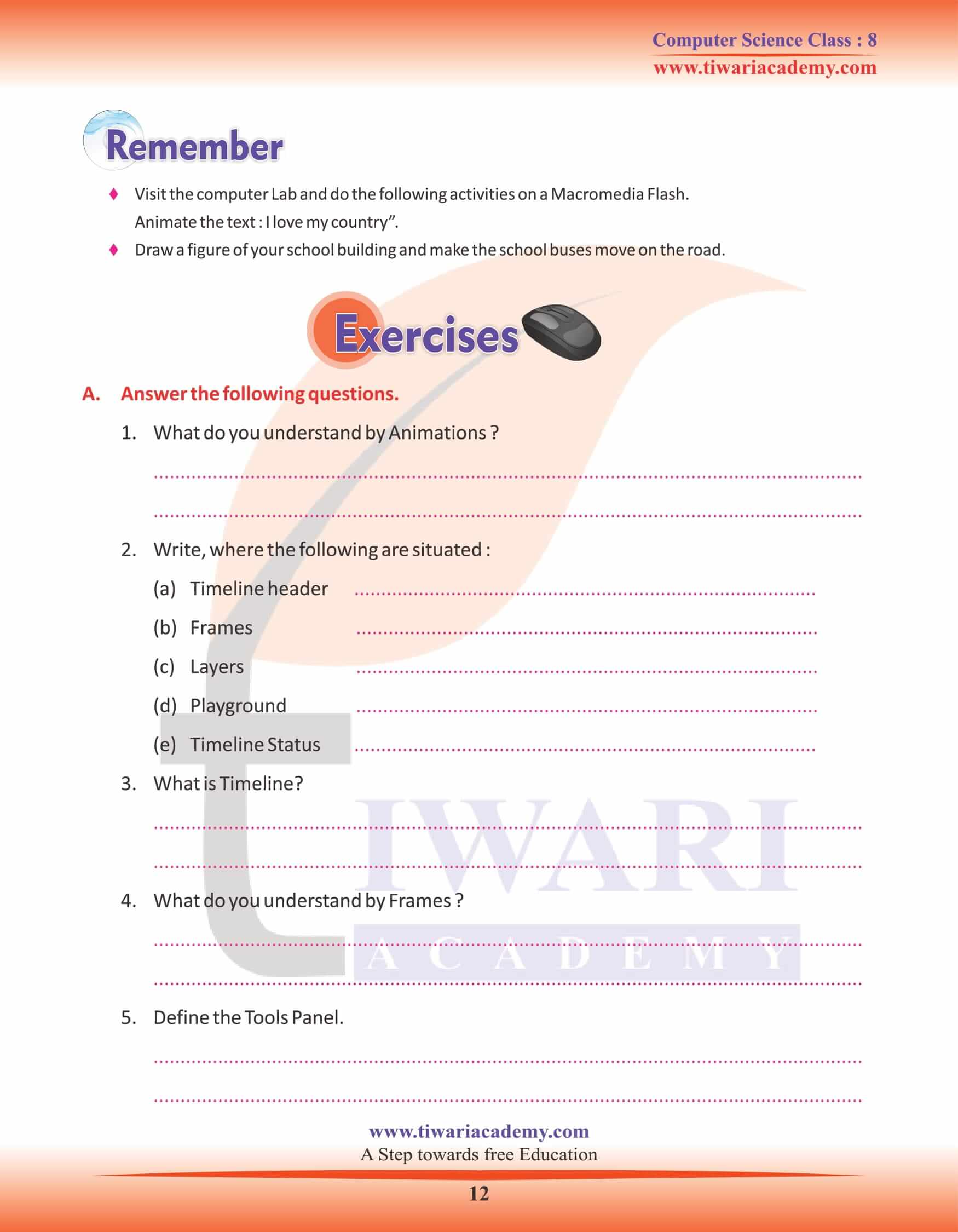 Class 8 Computer Science Chapter 5 Question Answers