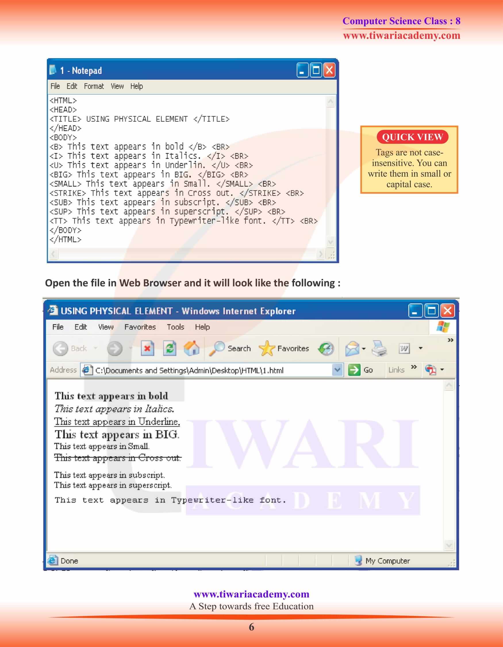 Class 8 Computer Science Chapter 6 Notes