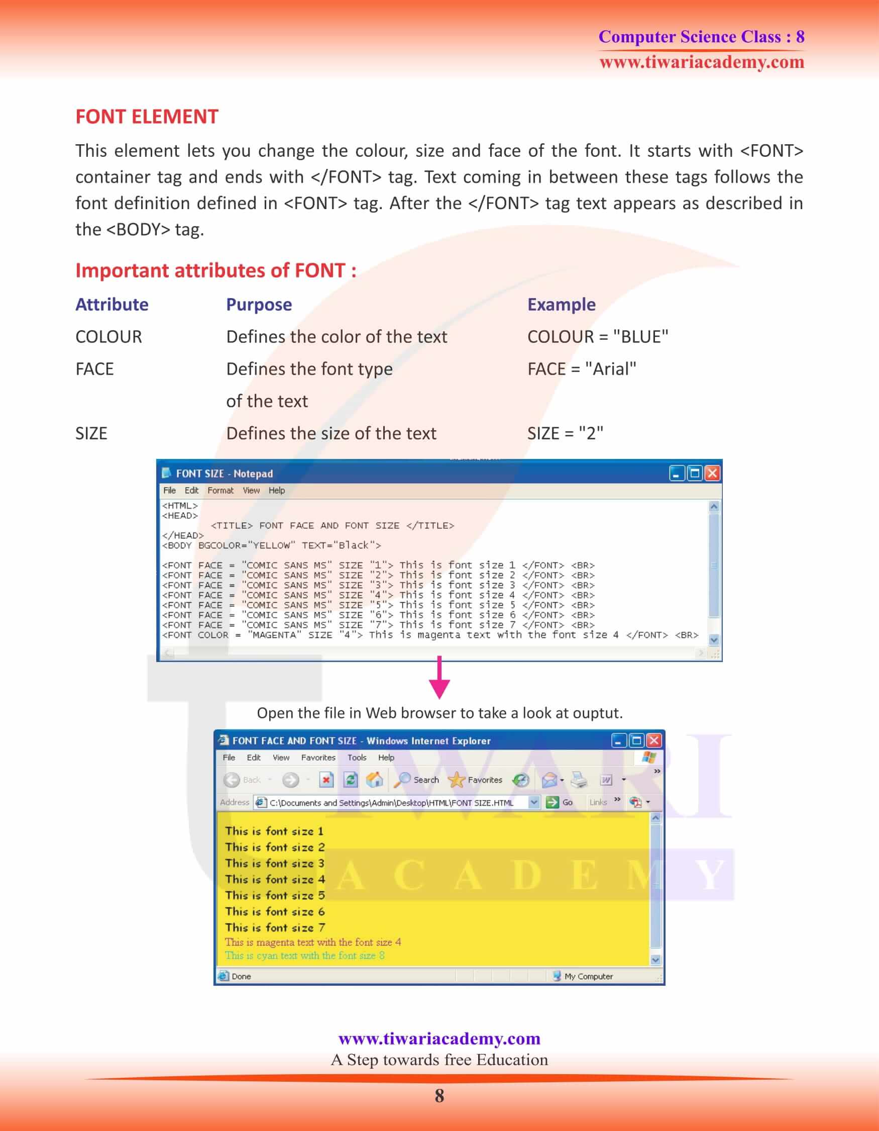 Class 8 Computer Science Chapter 6 Practice Material