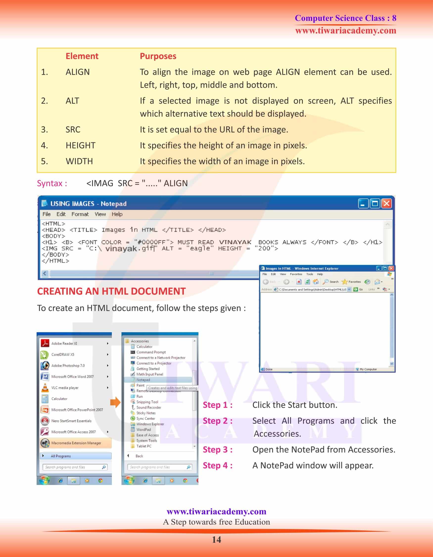 Class 8 Computer Science Chapter 6 Revise