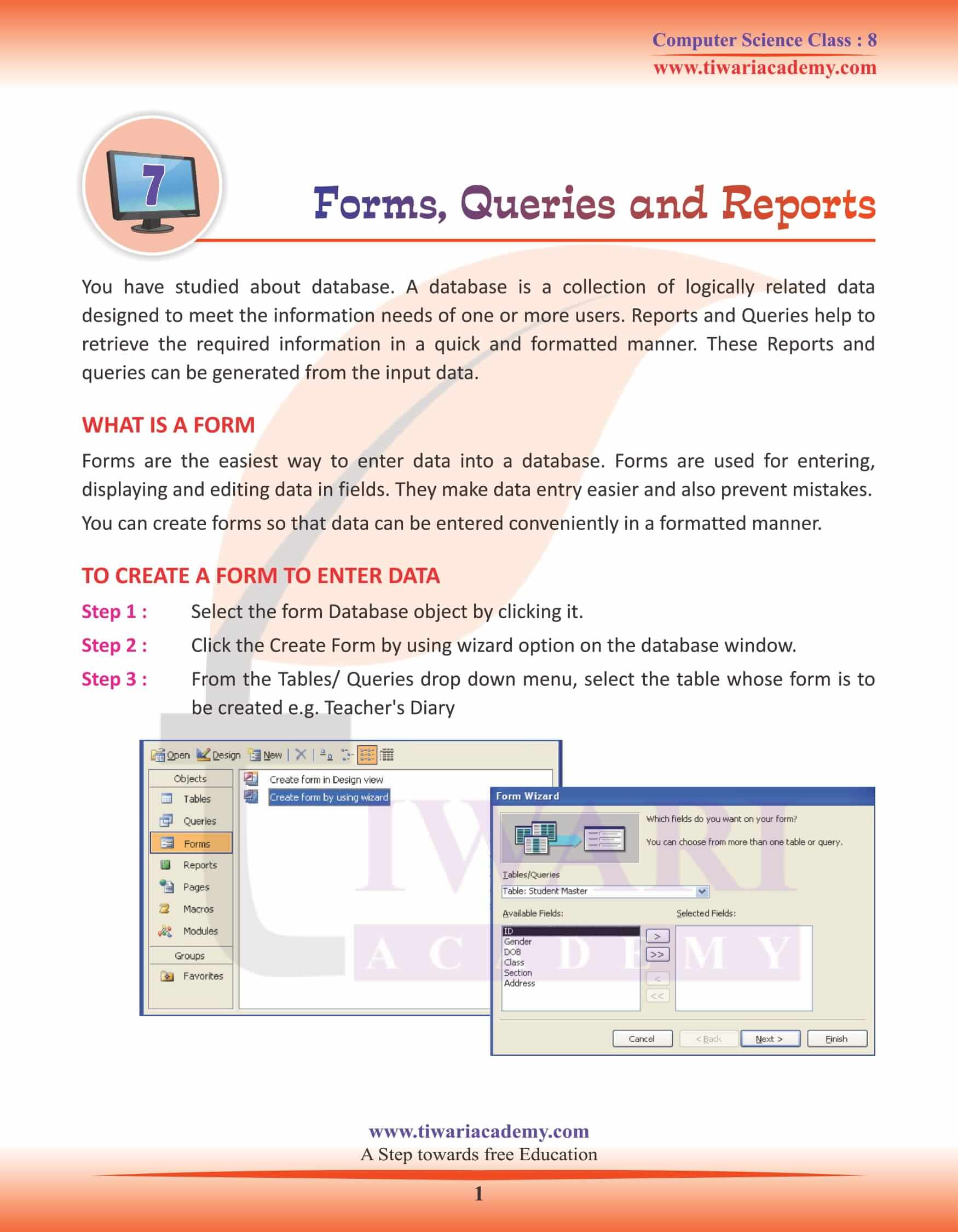 NCERT Solutions for Class 8 Computer Science Chapter 7