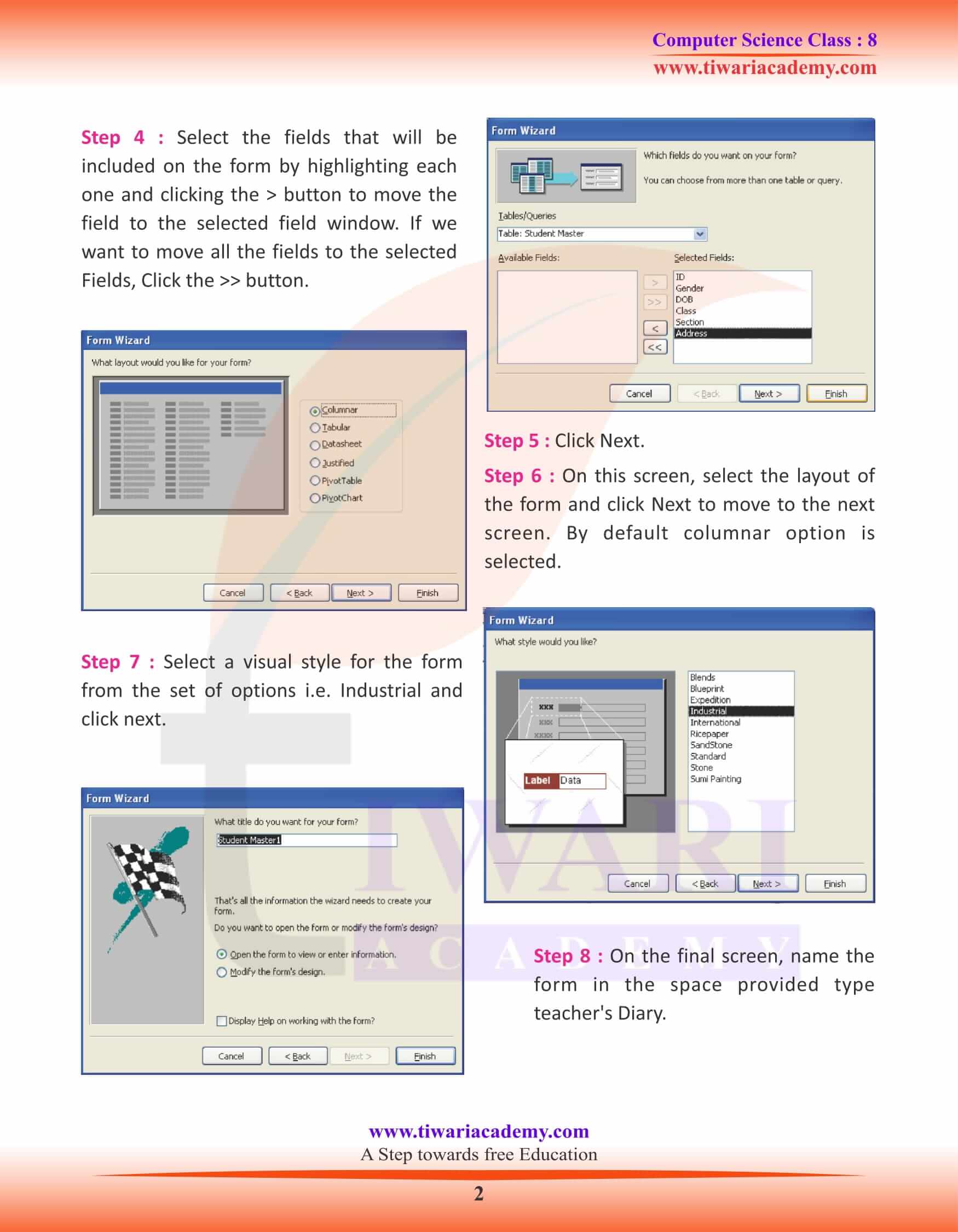 Forms, Quires and Reports