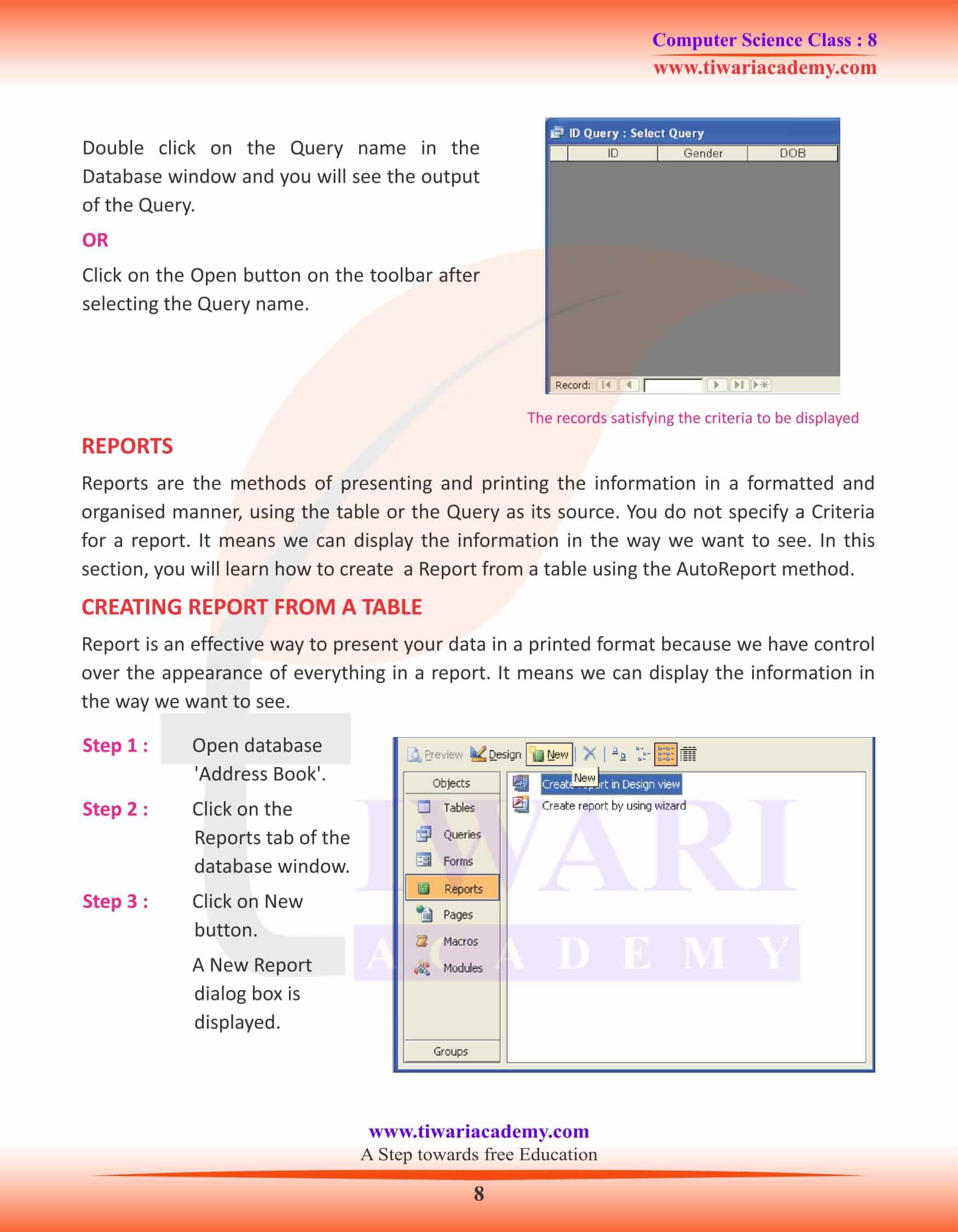 Class 8 Computer Science Chapter 7 Revision Book