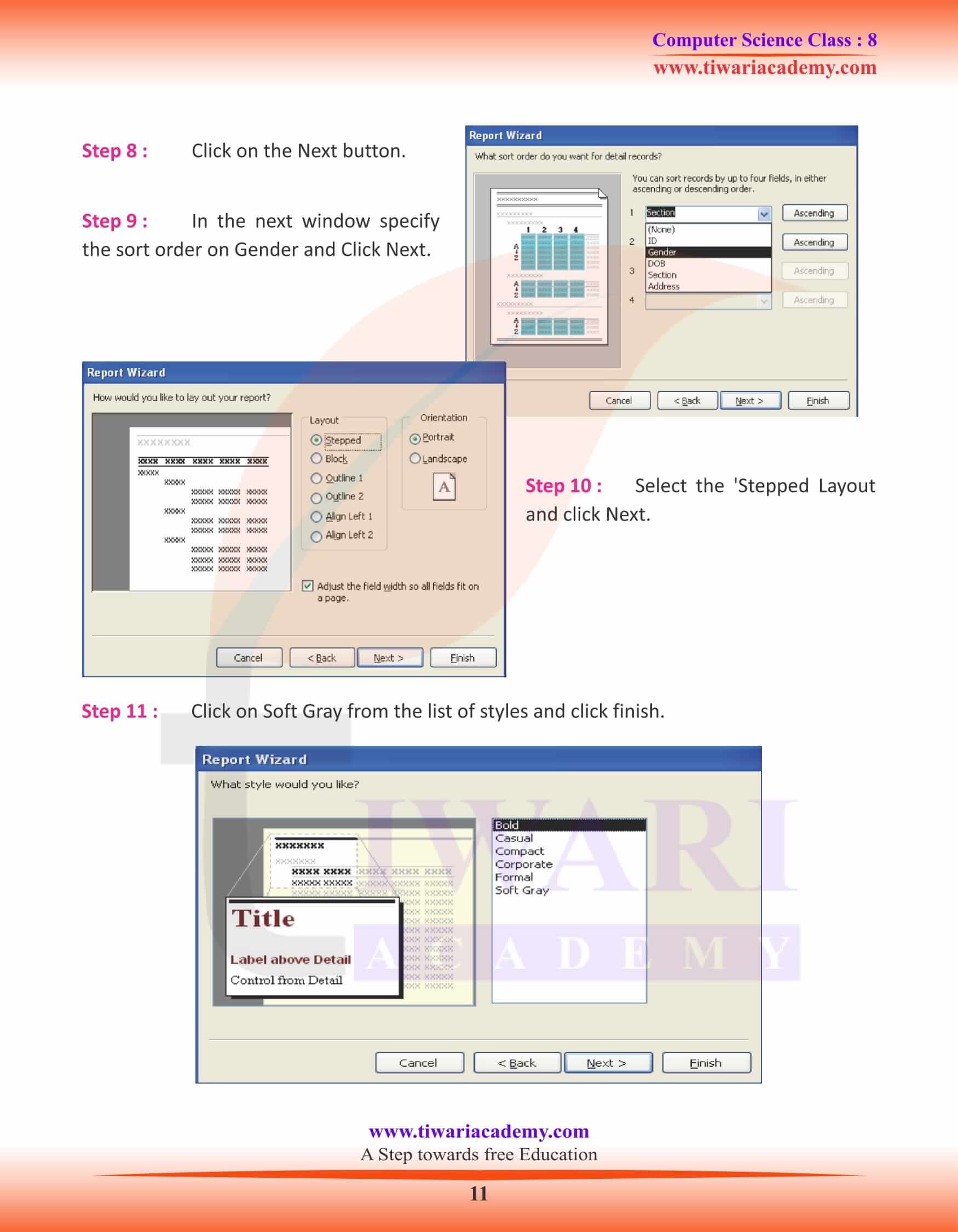 Class 8 Computer Science Chapter 7 Worksheets