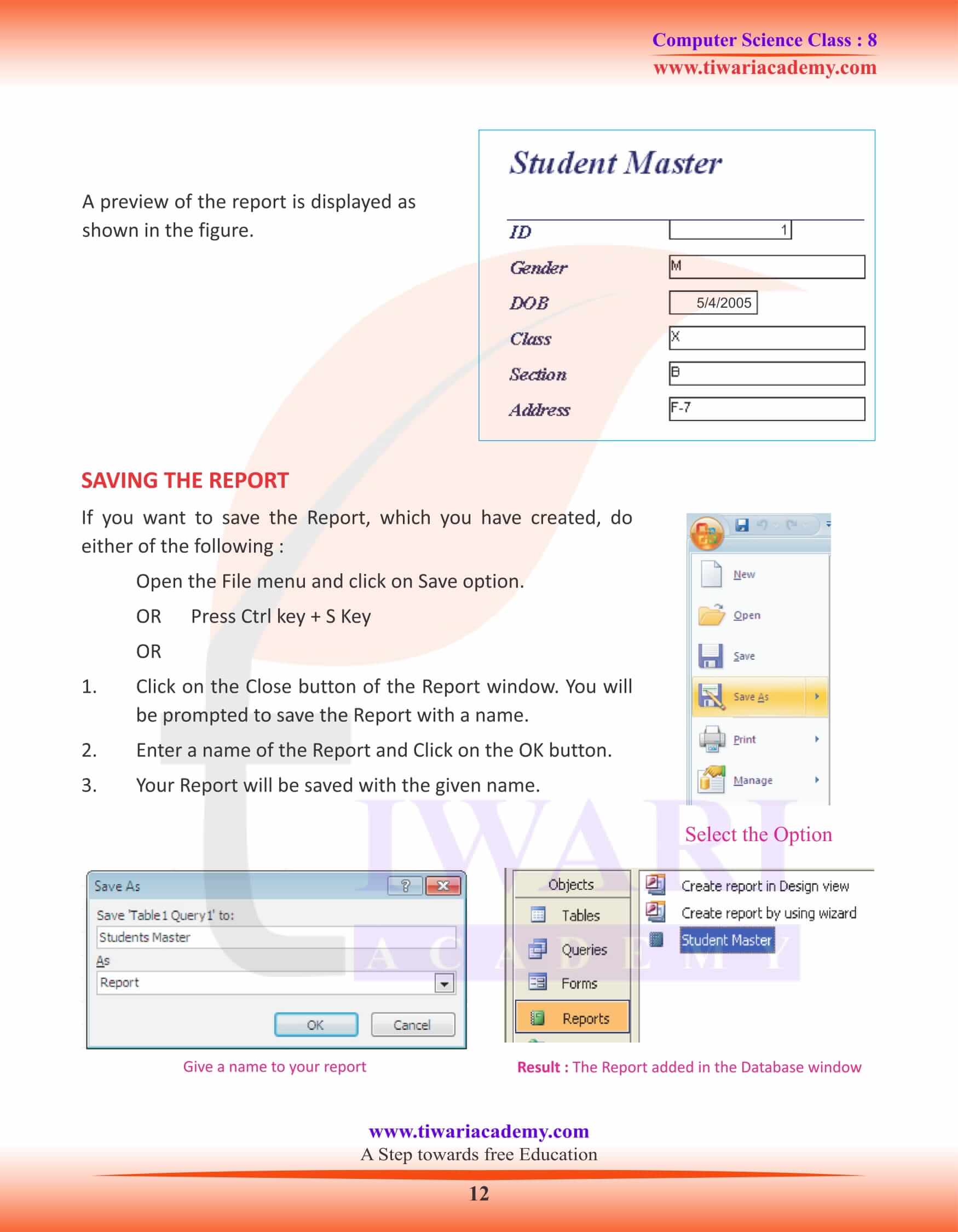 Class 8 Computer Science Chapter 7 in English Medium
