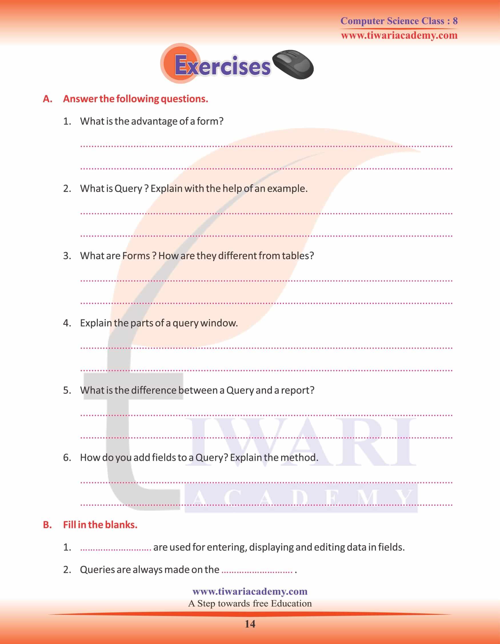 Class 8 Computer Science Chapter 7 Question Answers