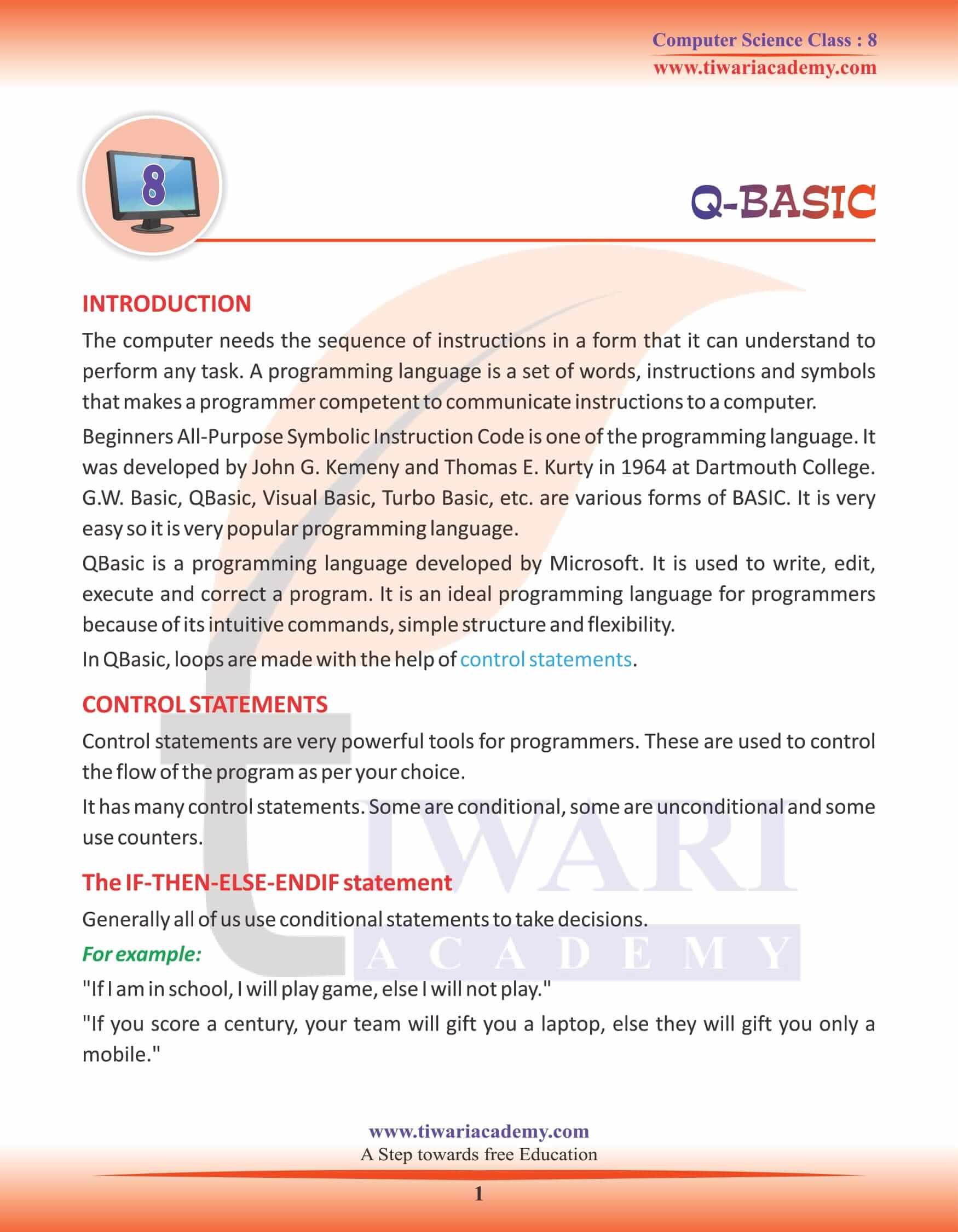 NCERT Solutions for Class 8 Computer Science Chapter 8