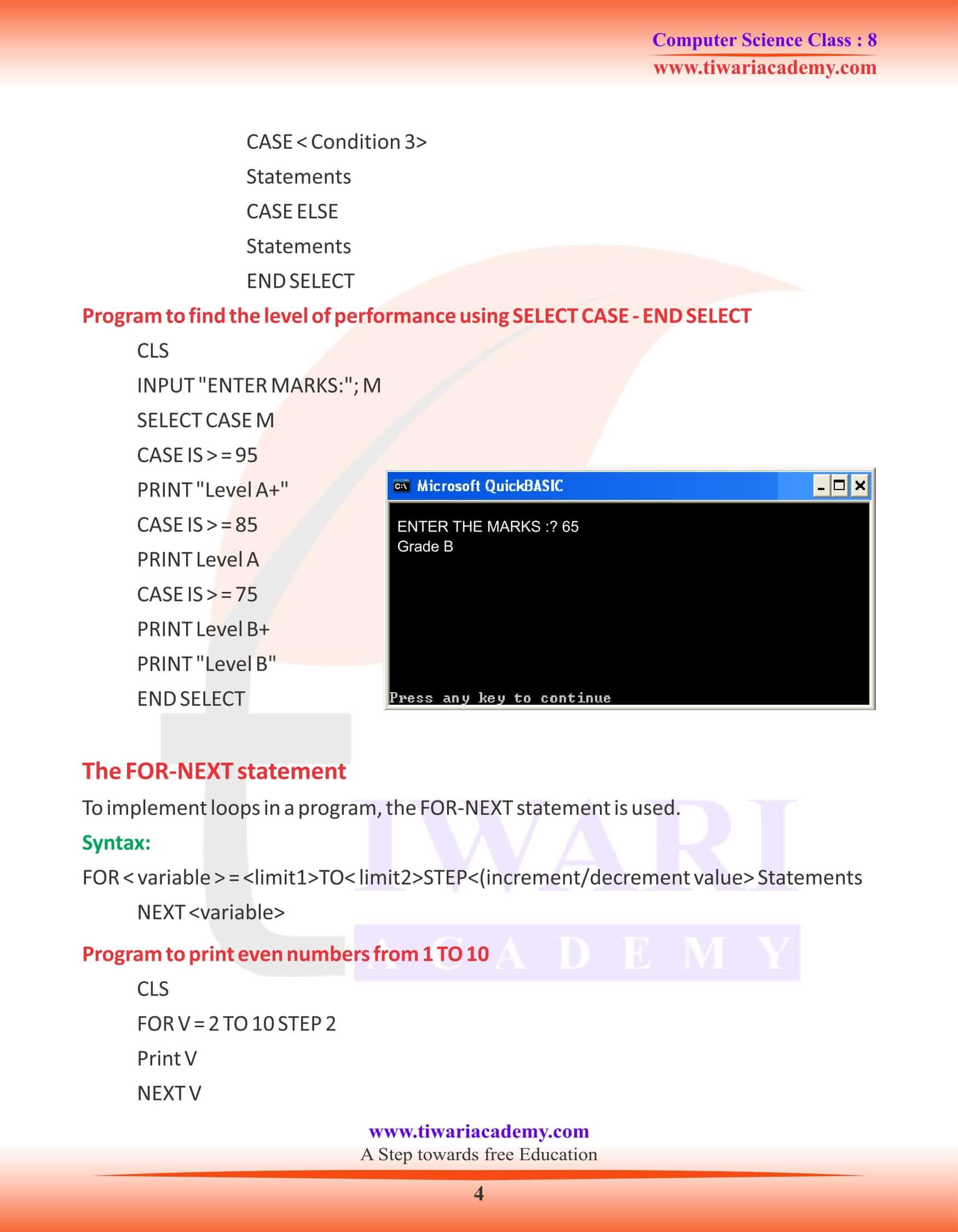 Class 8 Computer Science Chapter 8