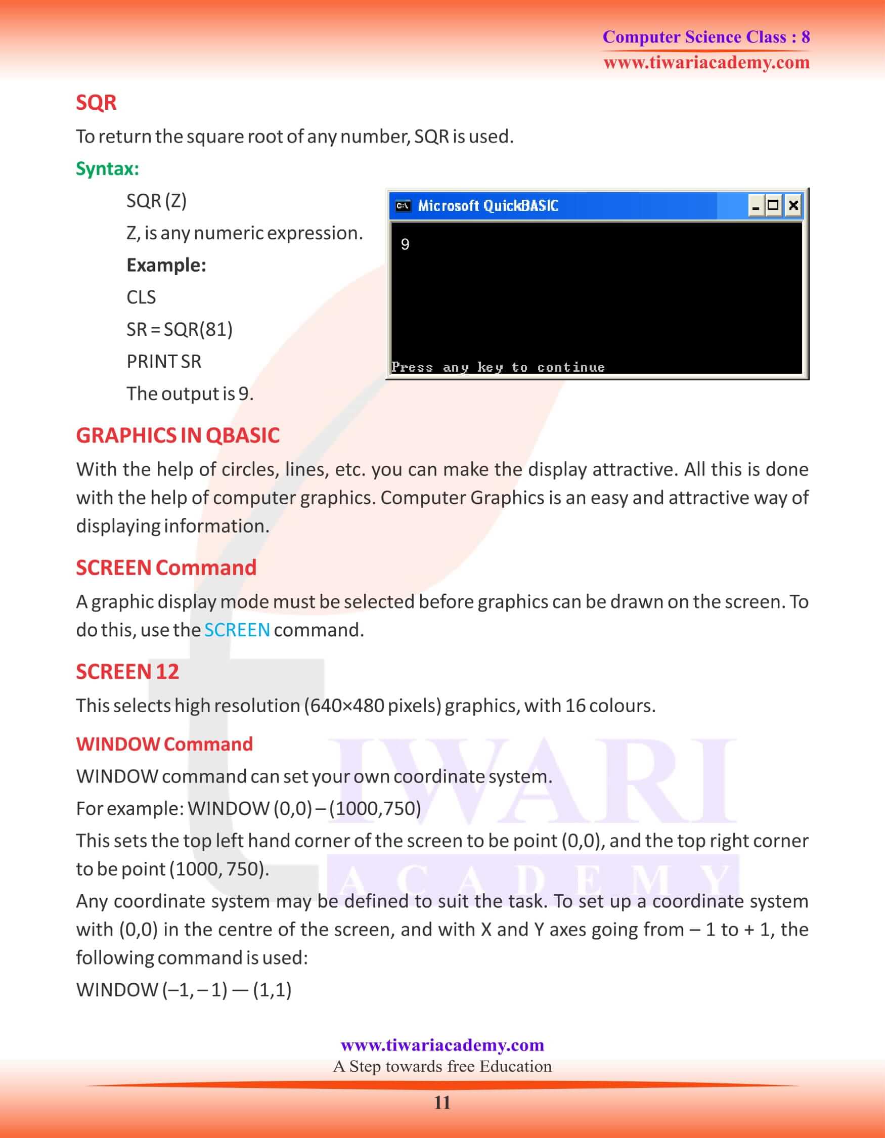 Class 8 Computer Science Chapter 8 Exercises