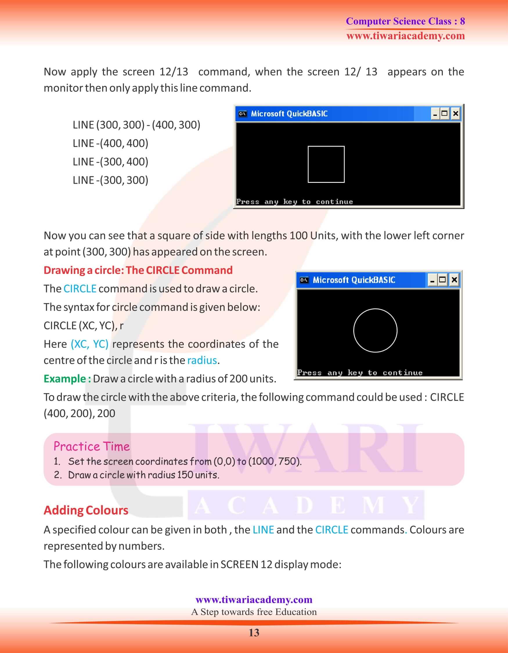 Class 8 Computer Science Chapter 8 Worksheets