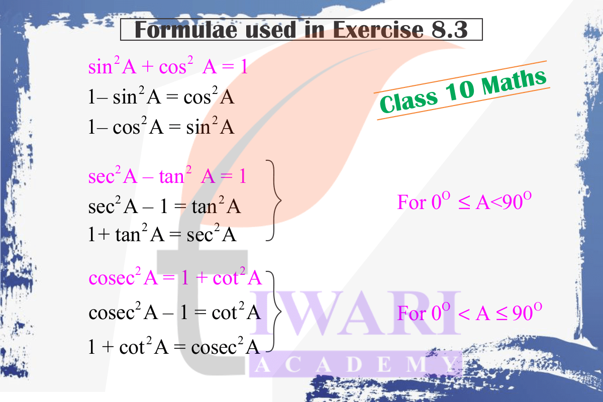 Class 10 Maths Chapter 8 formulae