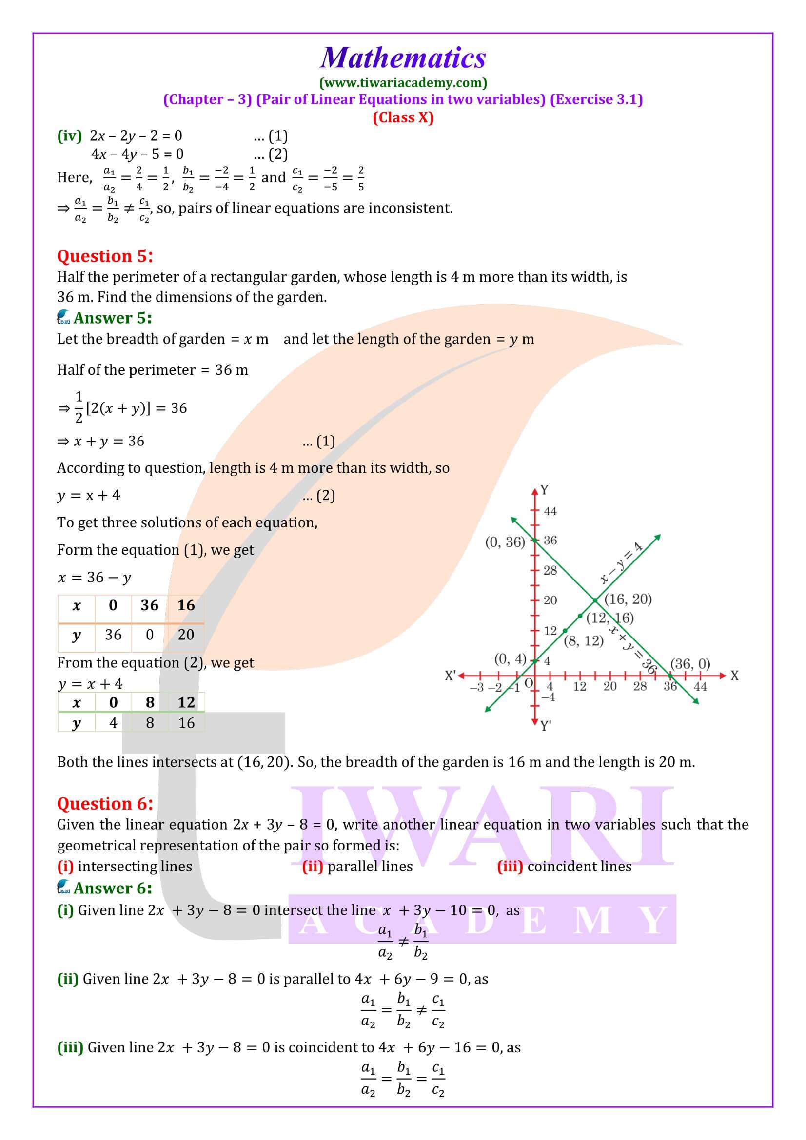 Class 10 Maths Exercise 3.1 NCERT Solutions in English