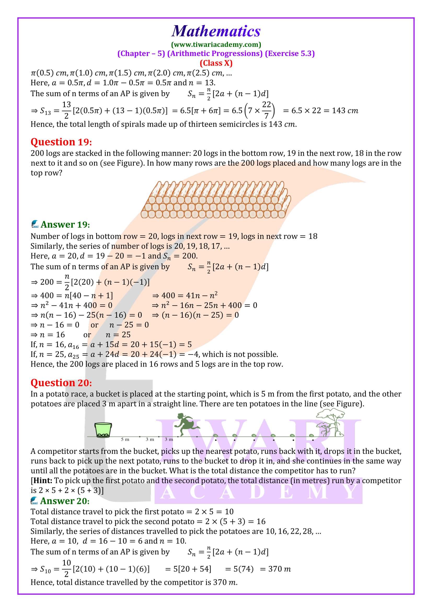 NCERT Solutions for Class 10 Maths Exercise 5.3 for new session