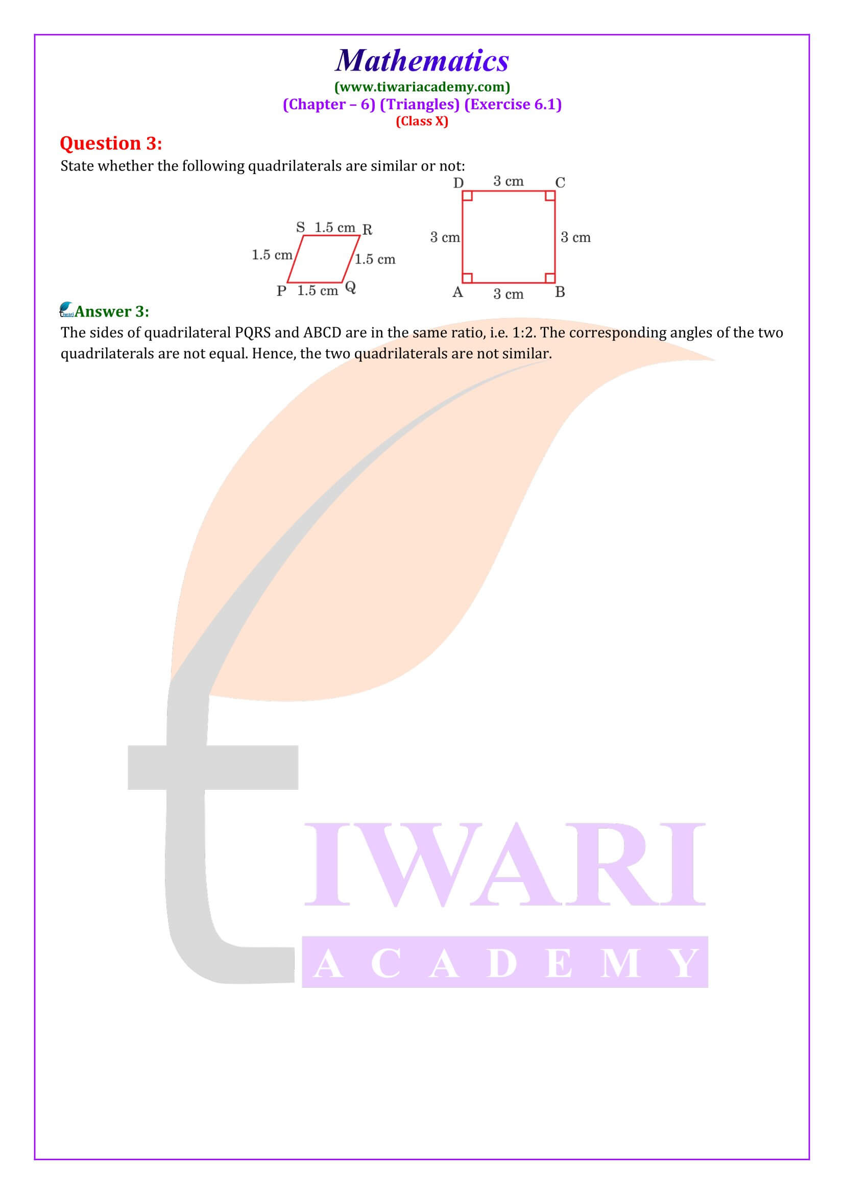 Class 10 Maths Exercise 6.1 NCERT Solutions in English Medium