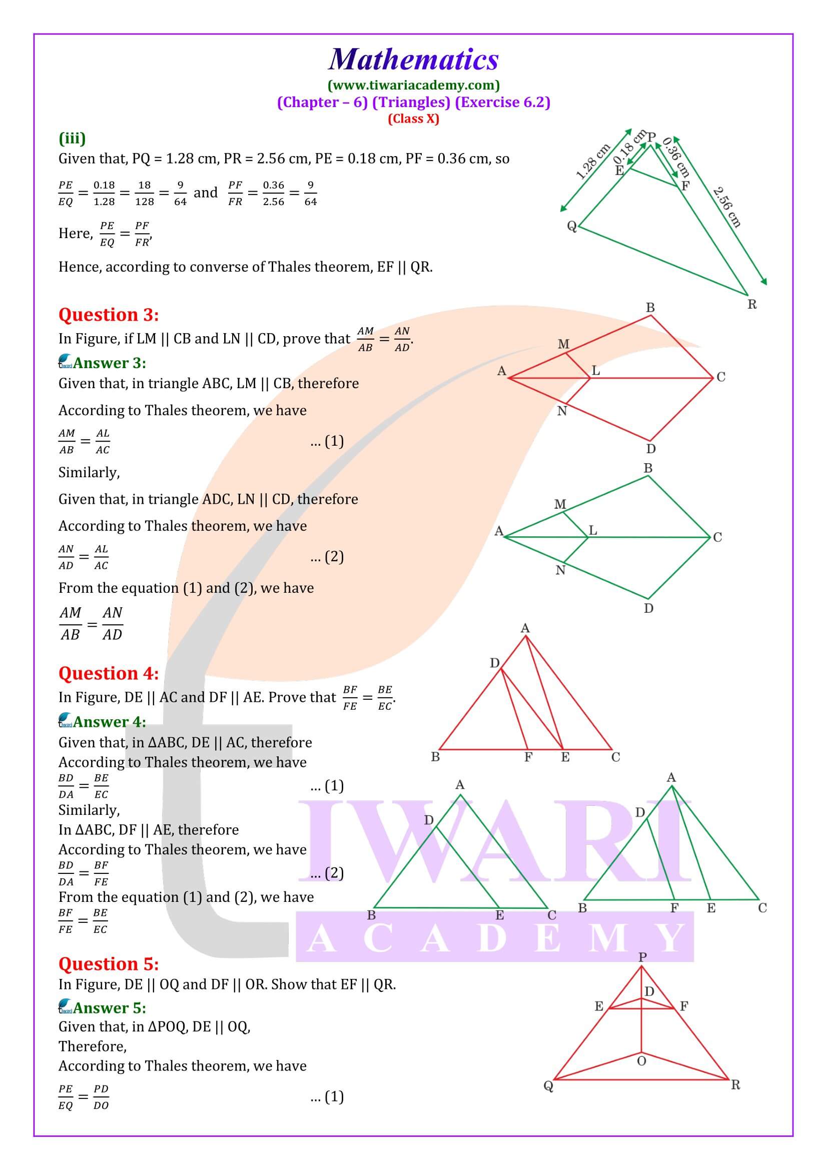Class 10 Maths Exercise 6.2 NCERT Solutions in English Medium