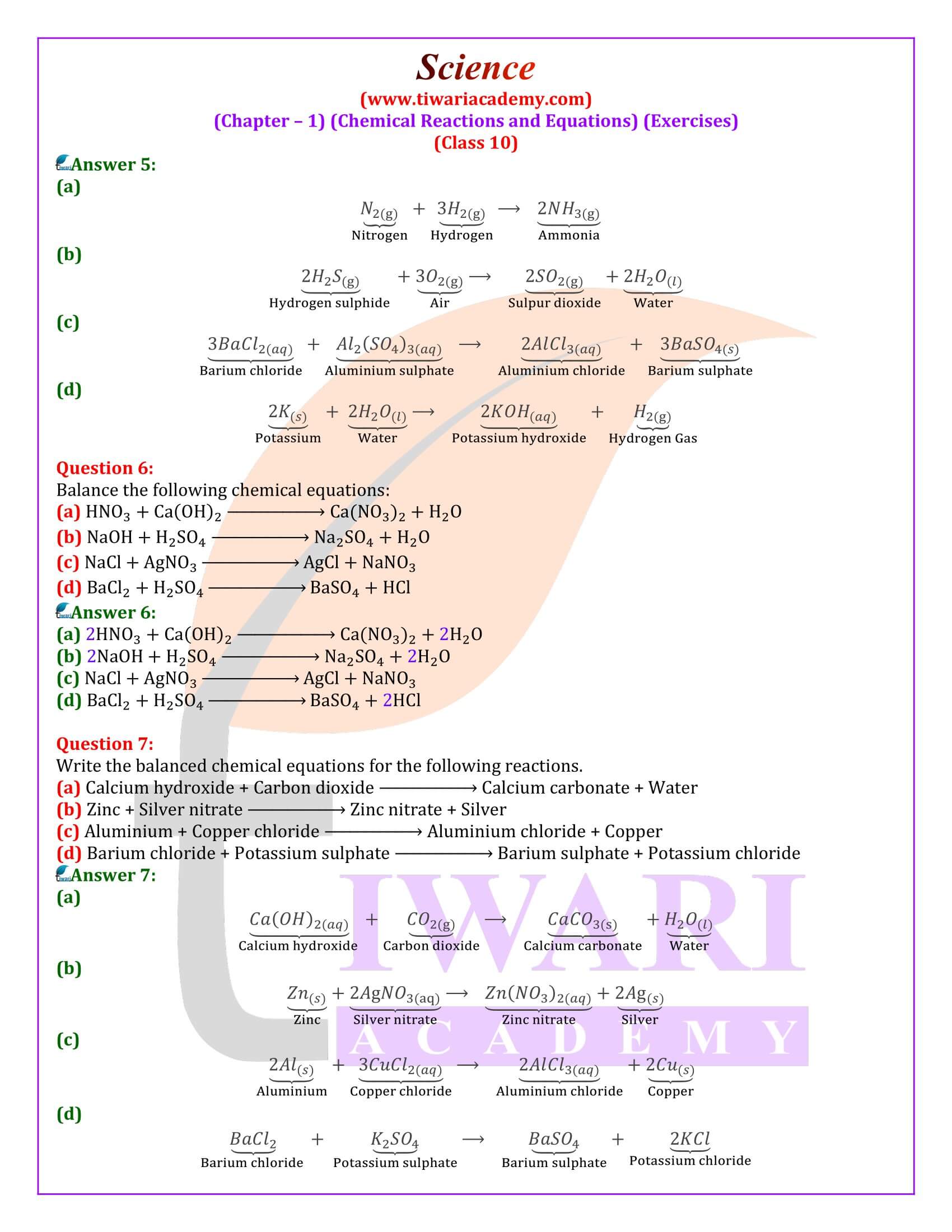 NCERT Solutions for Class 10 Science Chapter 1