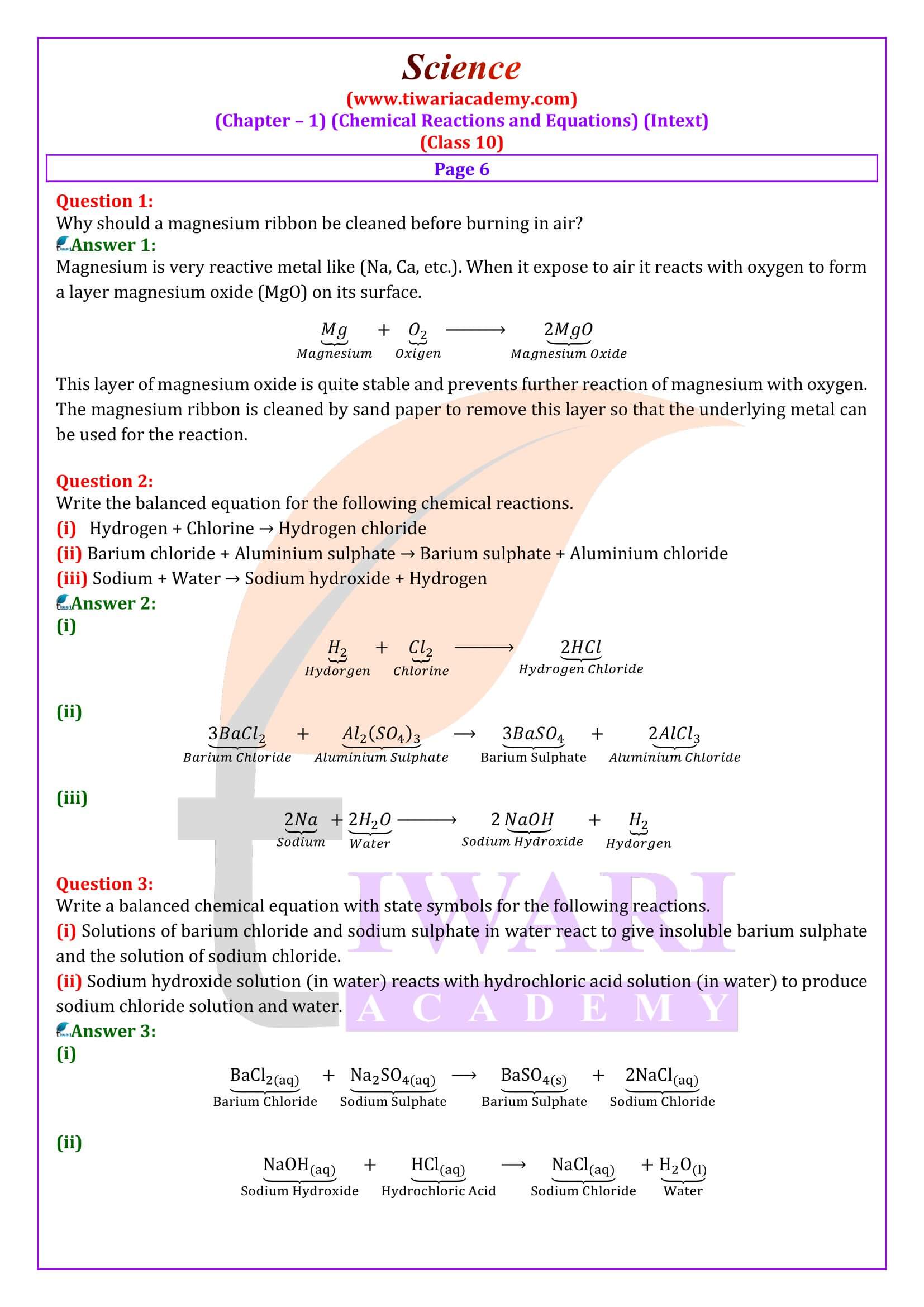 NCERT Solutions for Class 10 Science Chapter 1 Intext Questions