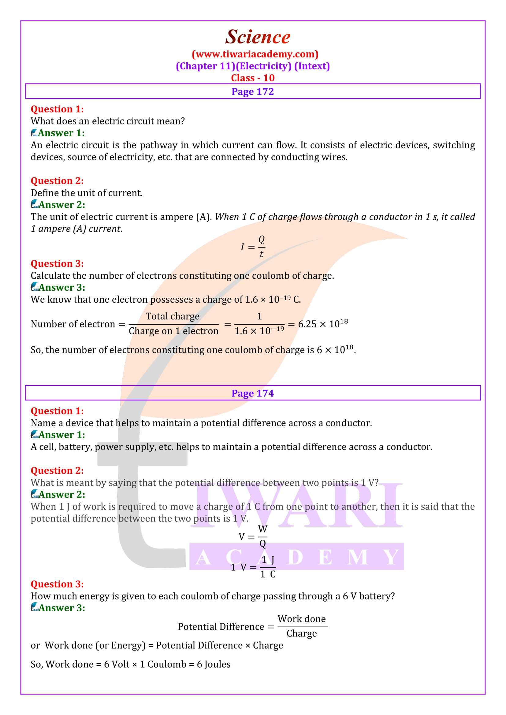 NCERT Solutions for Class 10 Science Chapter 11 Intext Questions