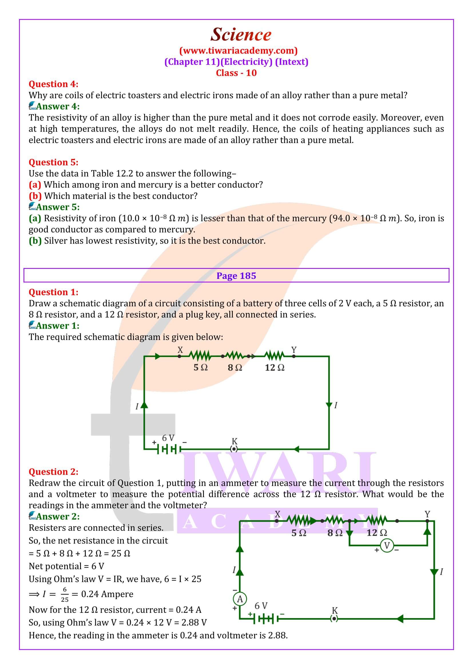 NCERT Solutions for Class 10 Science Chapter 11 Intext answers