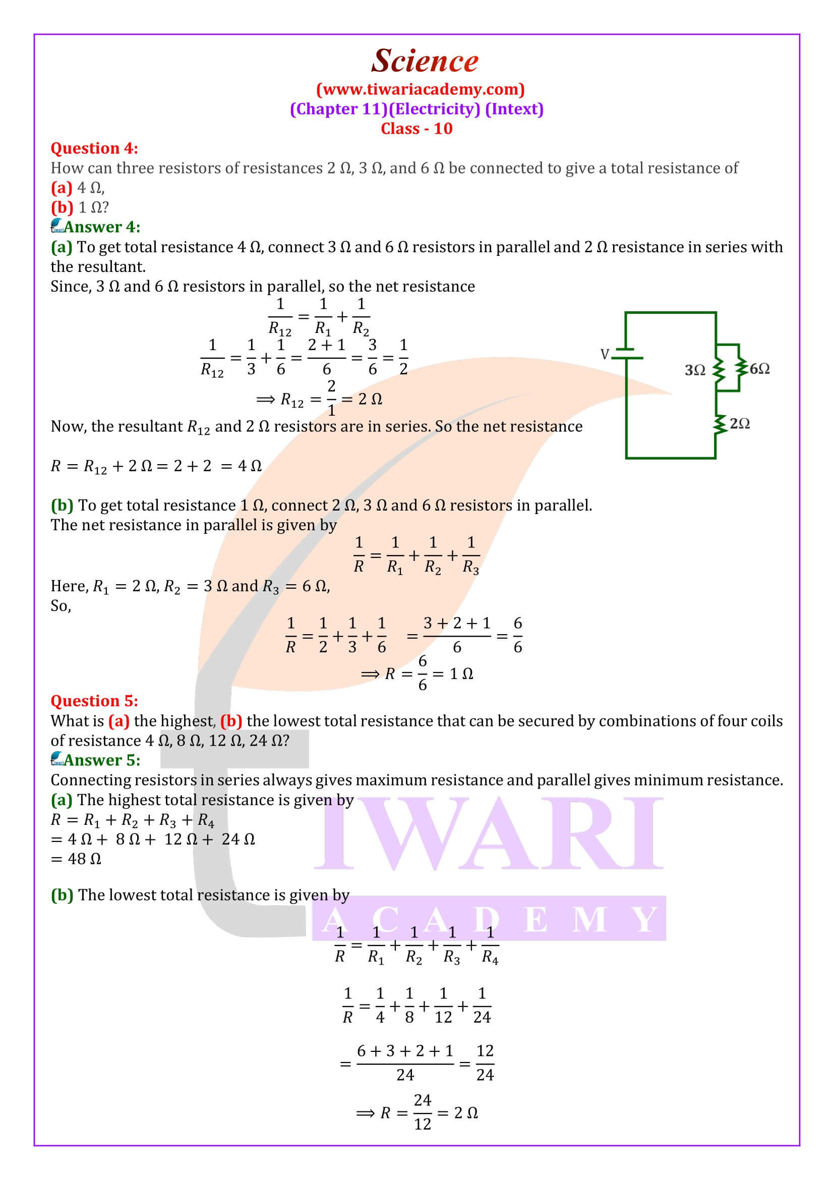 Class 10 Science Chapter 11 Question Answers