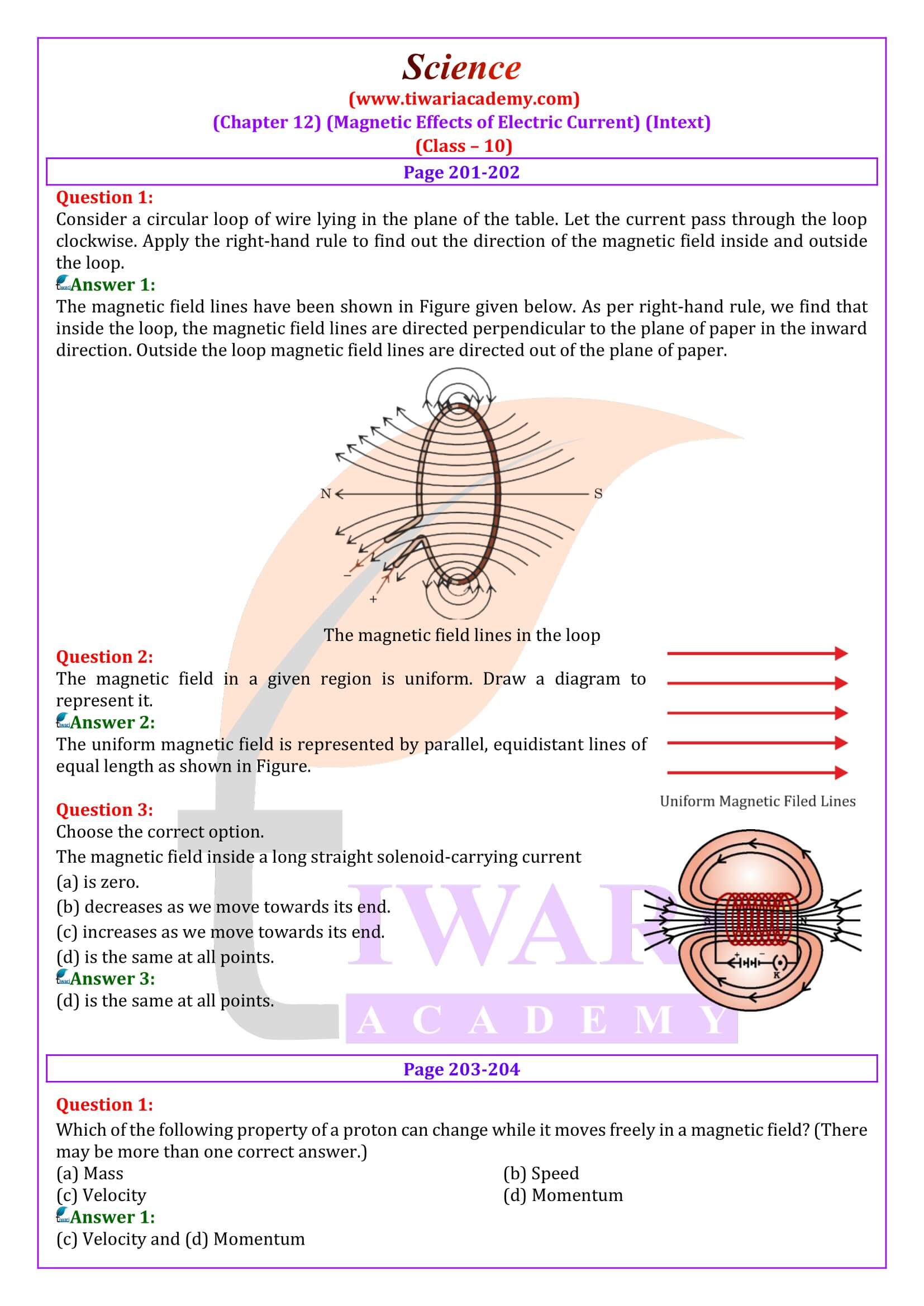 NCERT Solutions for Class 10 Science Chapter 12 intext questions