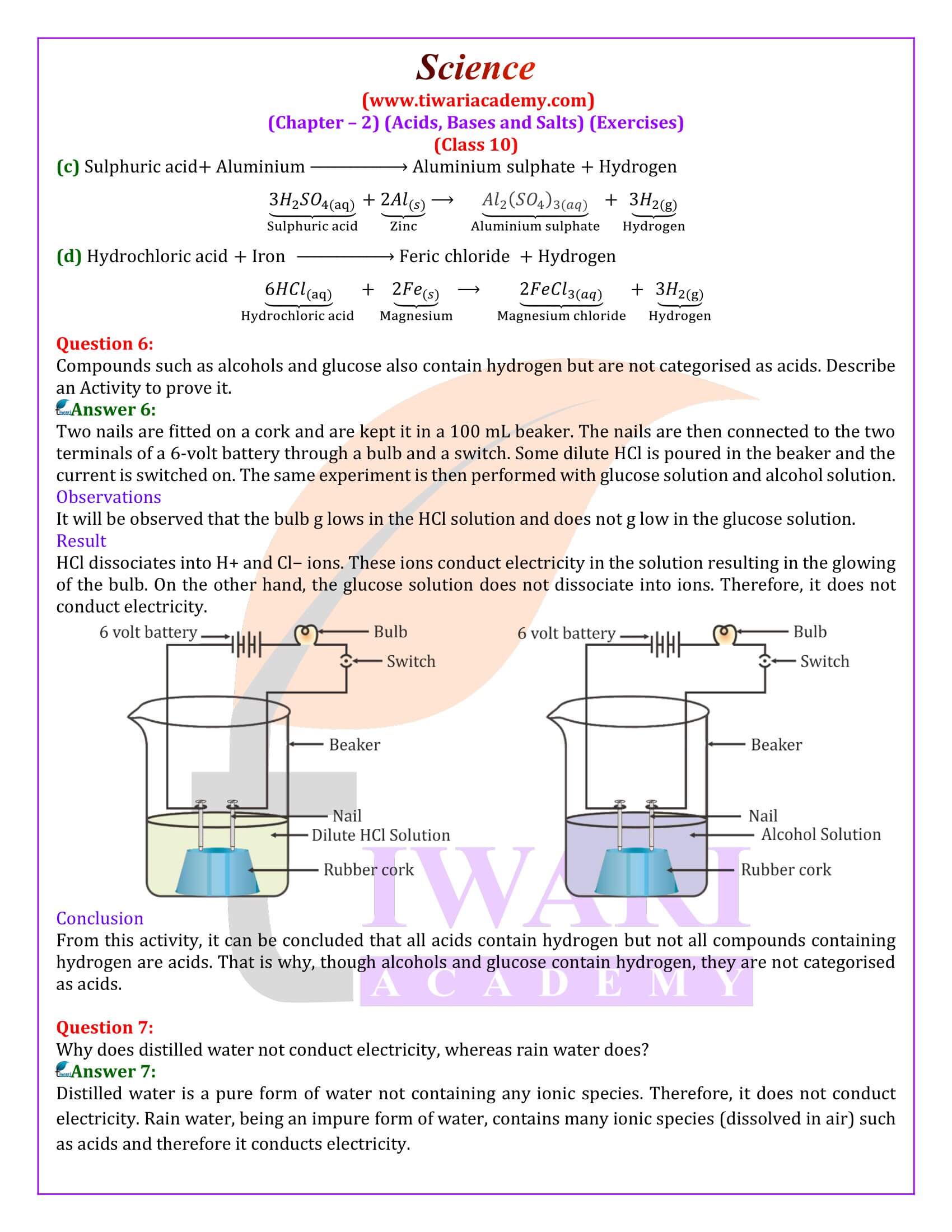 NCERT Solutions for Class 10 Science Chapter 2