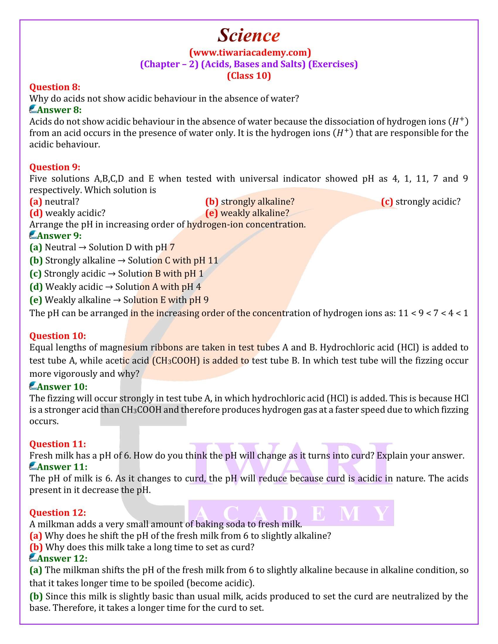 Class 10 Science Chapter 2