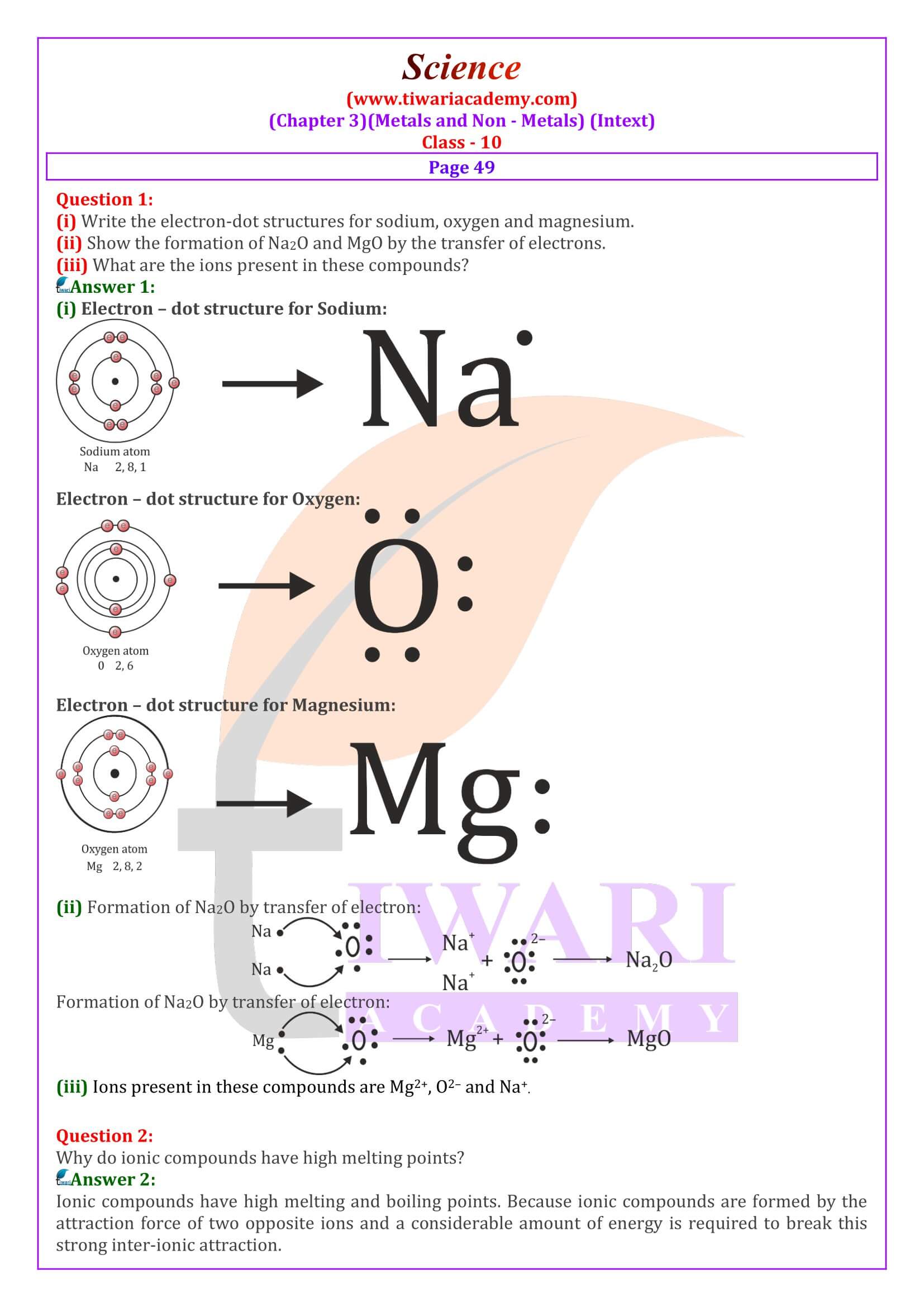 NCERT Solutions for Class 10 Science Chapter 3 In page questions