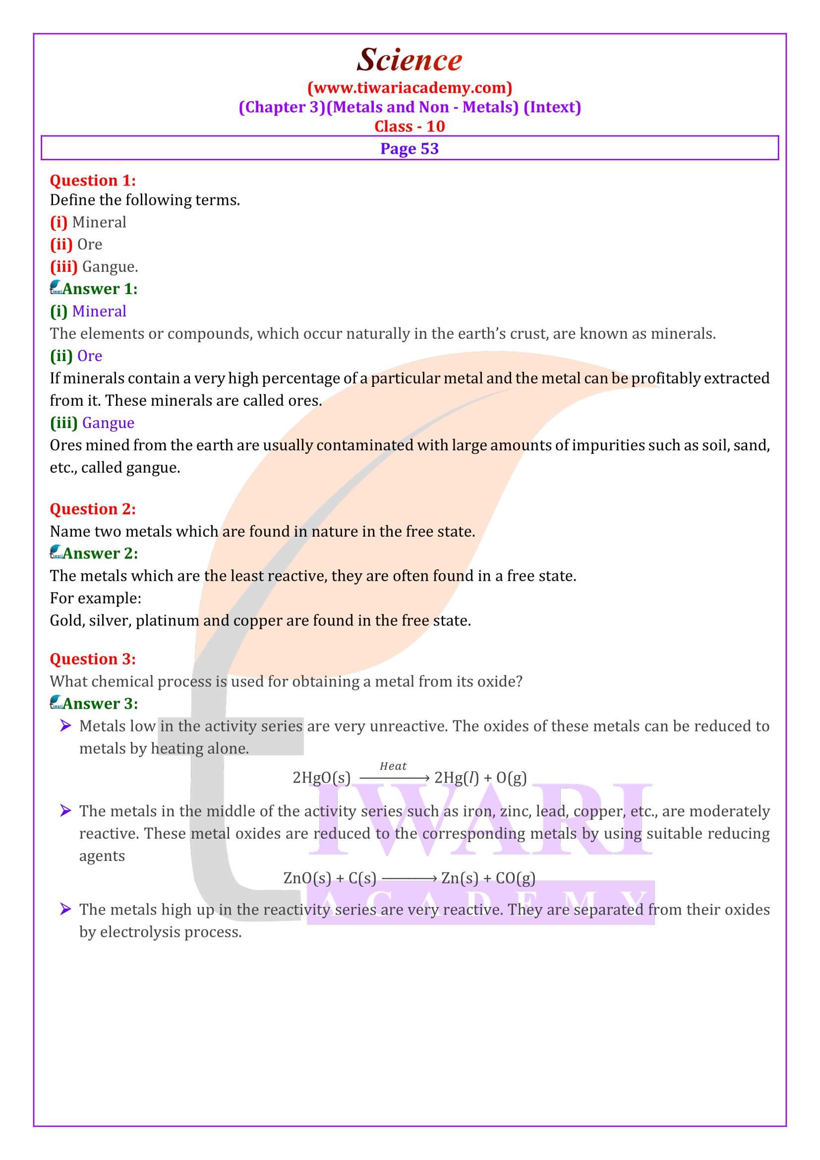 NCERT Solutions for Class 10 Science Chapter 3 guide