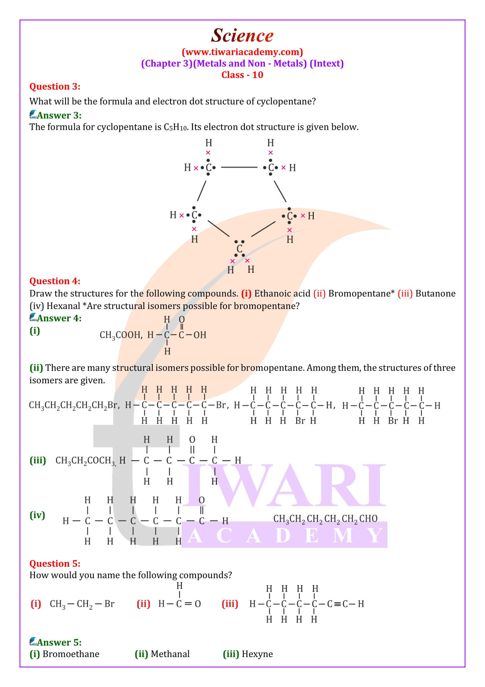 NCERT Solutions for Class 10 Science Chapter 4 in page answers