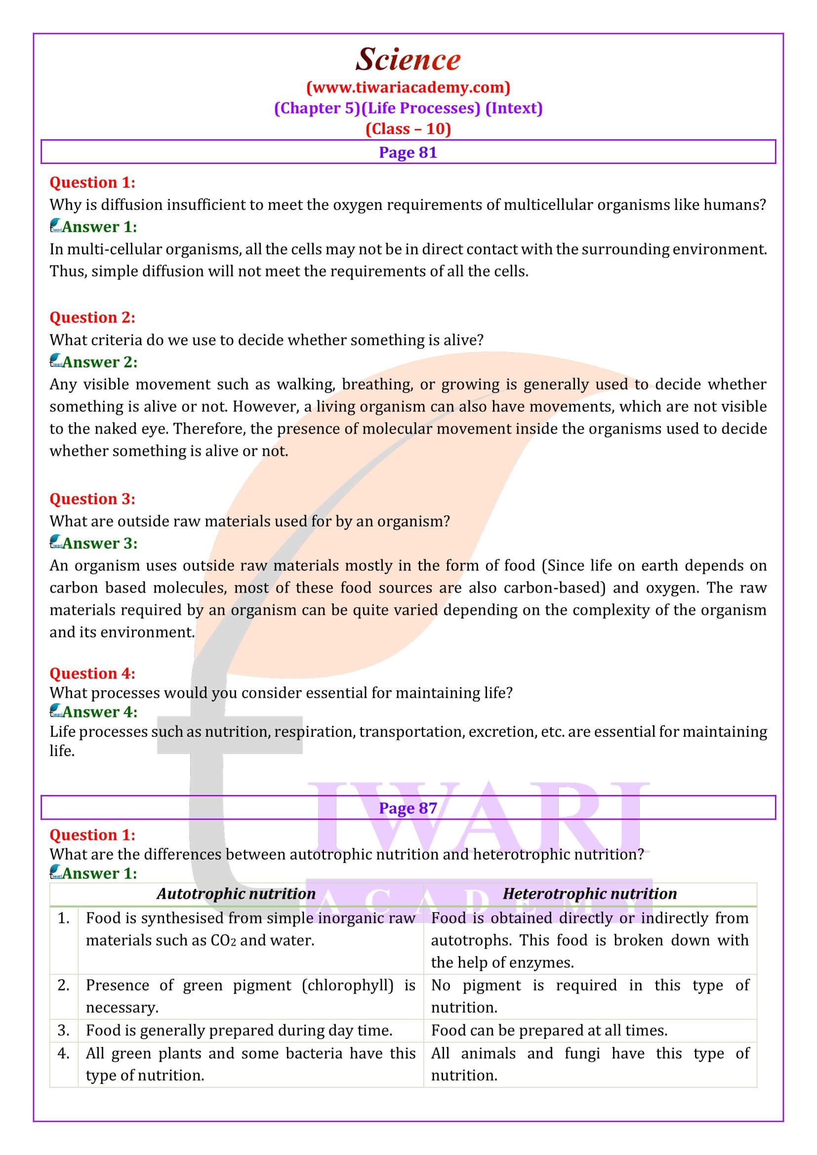 NCERT Solutions for Class 10 Science Chapter 5 Intext Questions