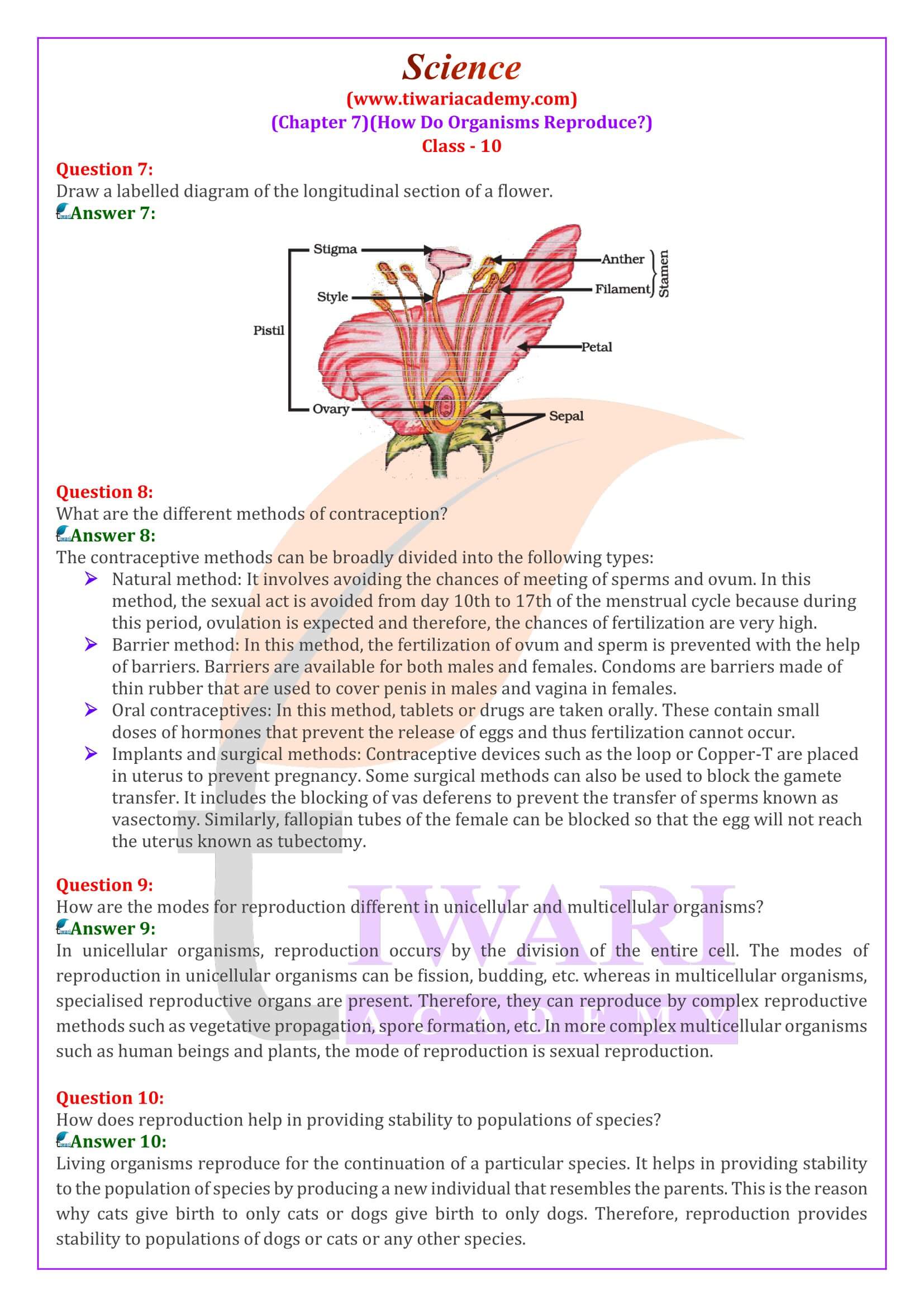 NCERT Solutions for Class 10 Science Chapter 7