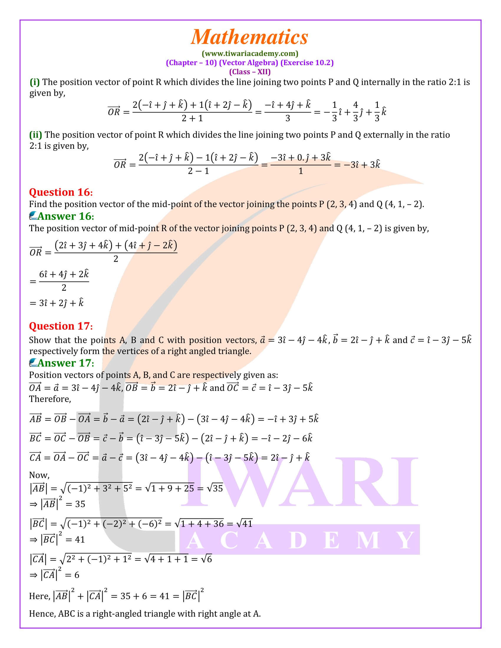 Ex. 10.2 Class 12 Maths