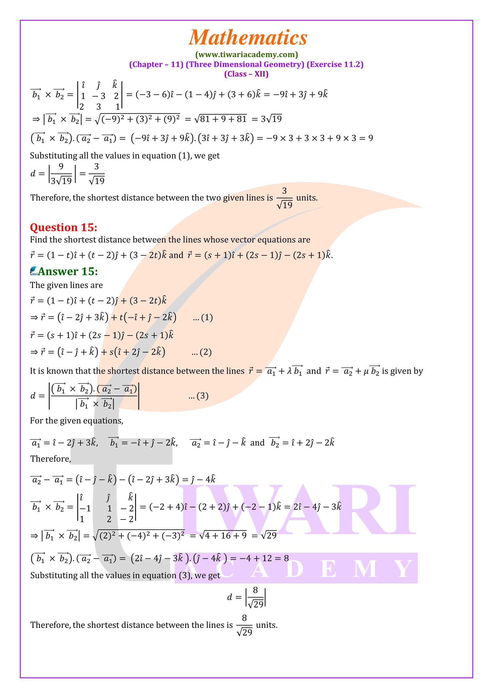 Ex. 11.2 class 12 math