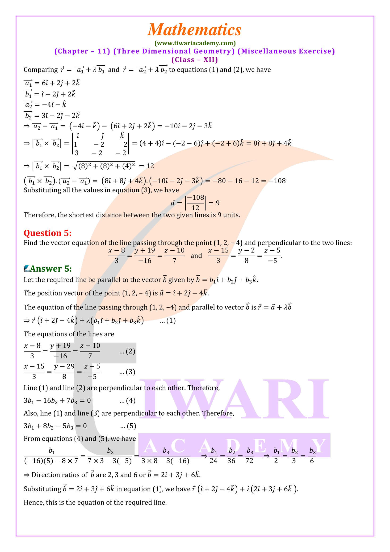 Class 12 Maths misc. ex. 11