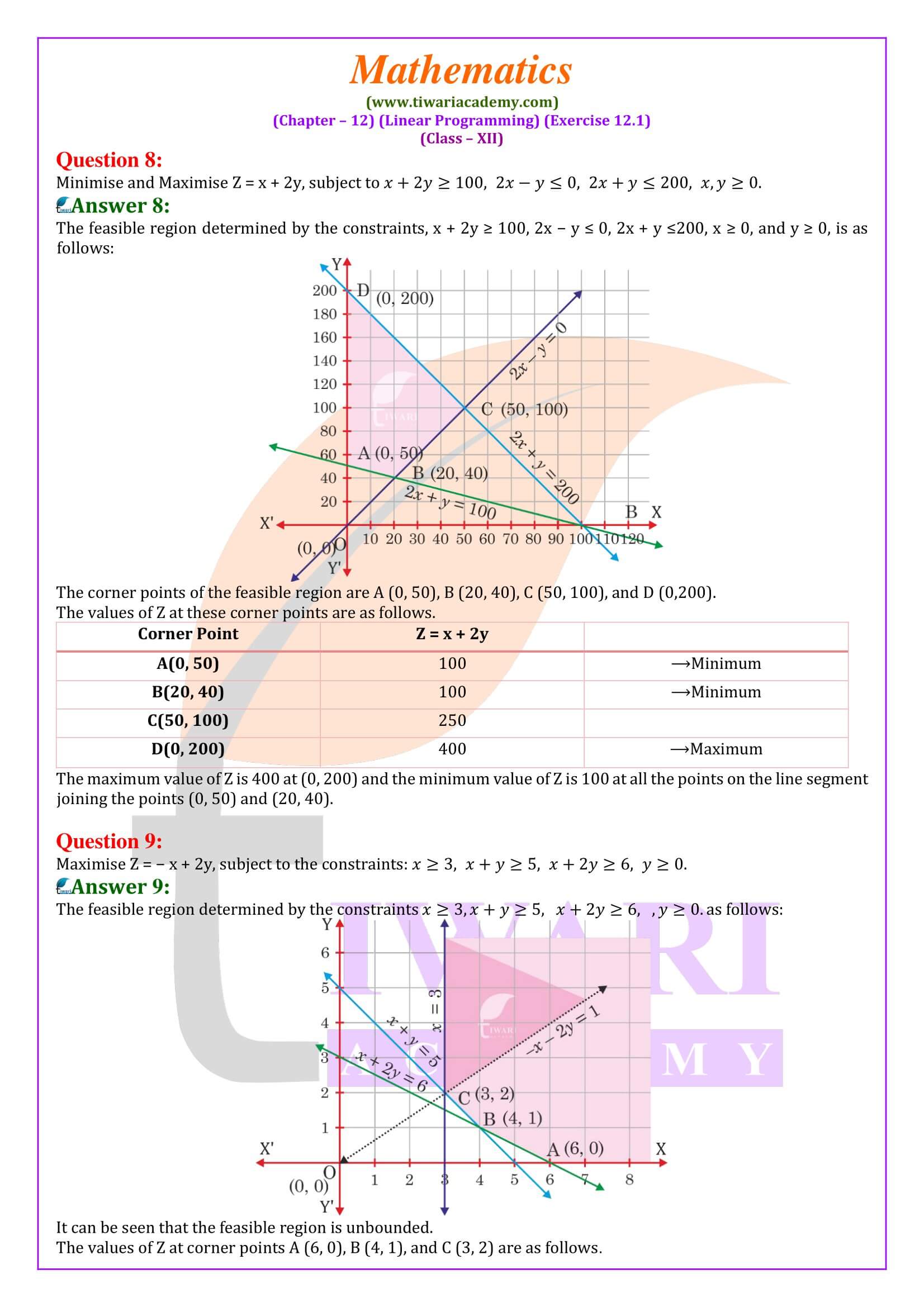 12th Maths ex. 12.1 Solutions