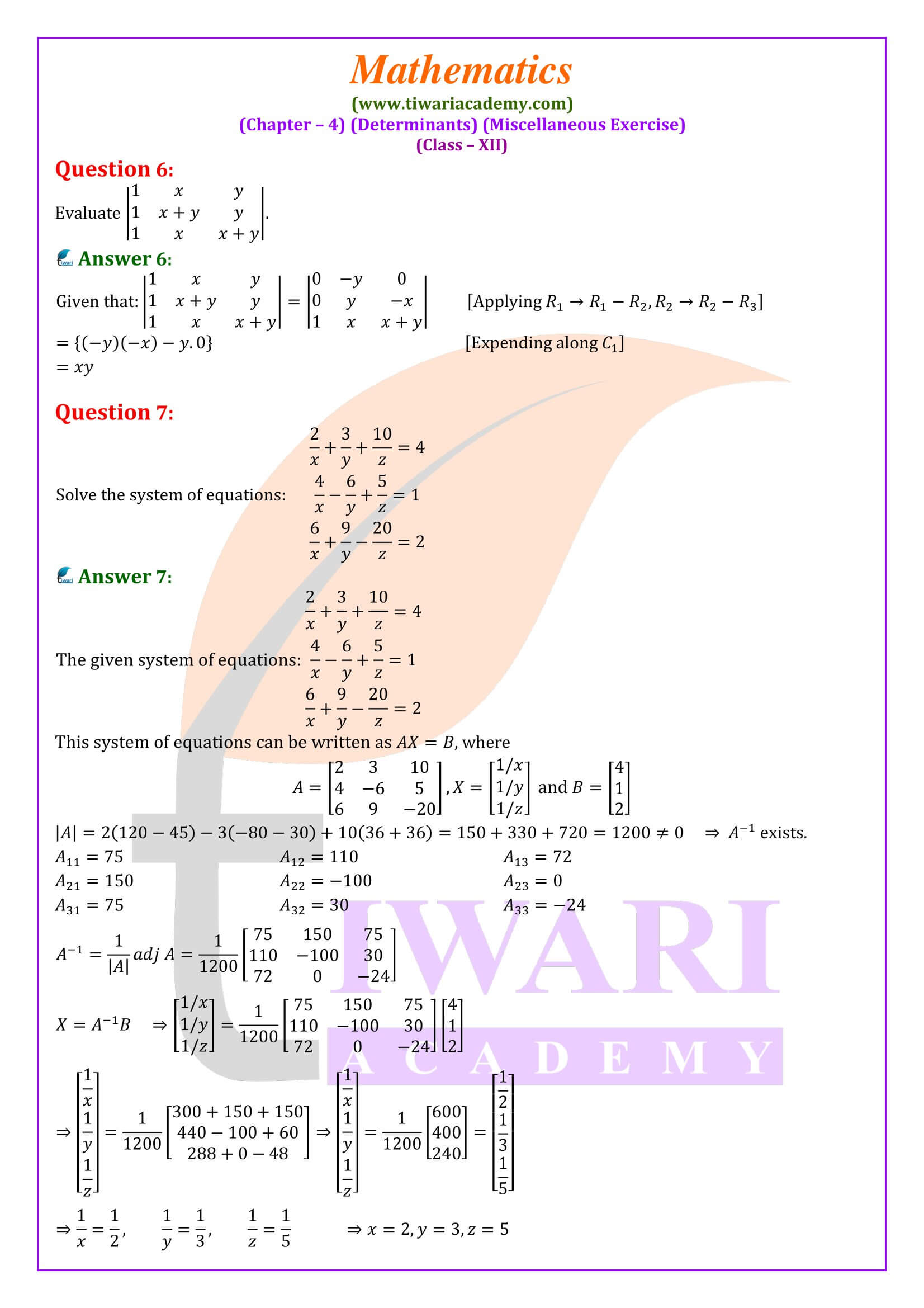 12th Maths misc. ex. 4