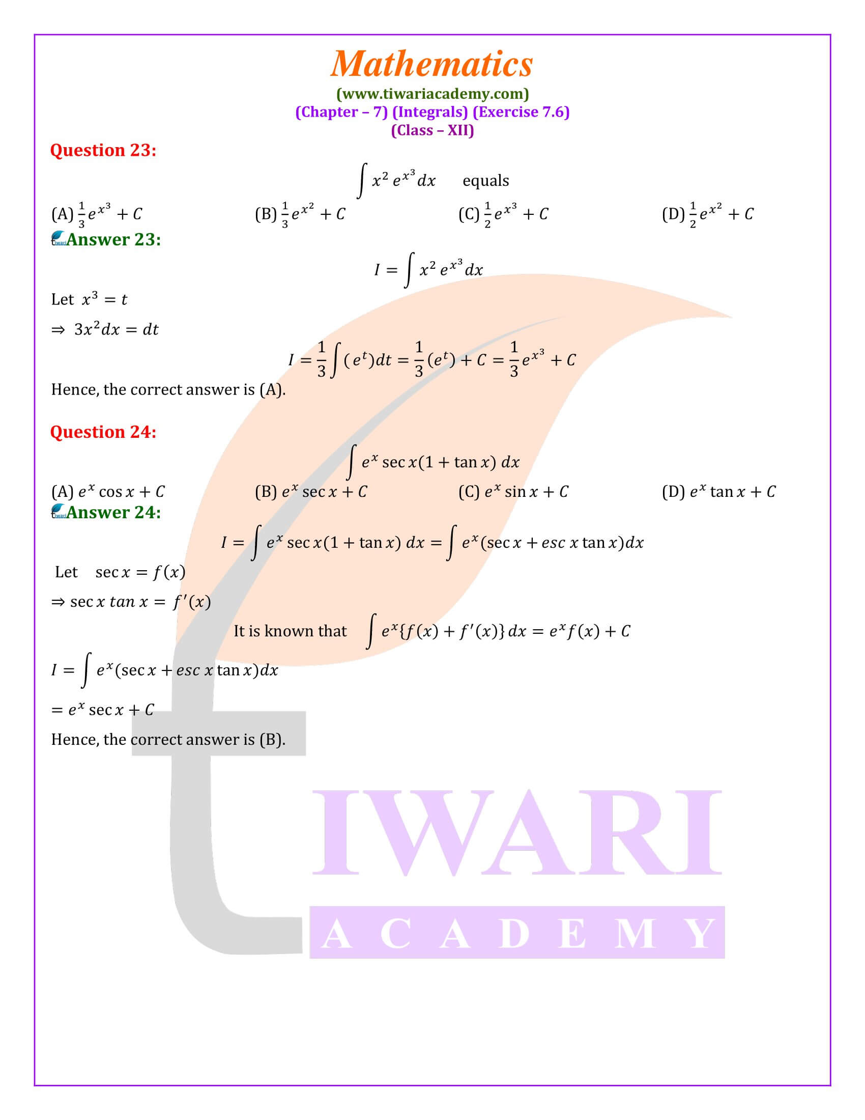 12th Maths Ex. 7.6 solutions in English Medium