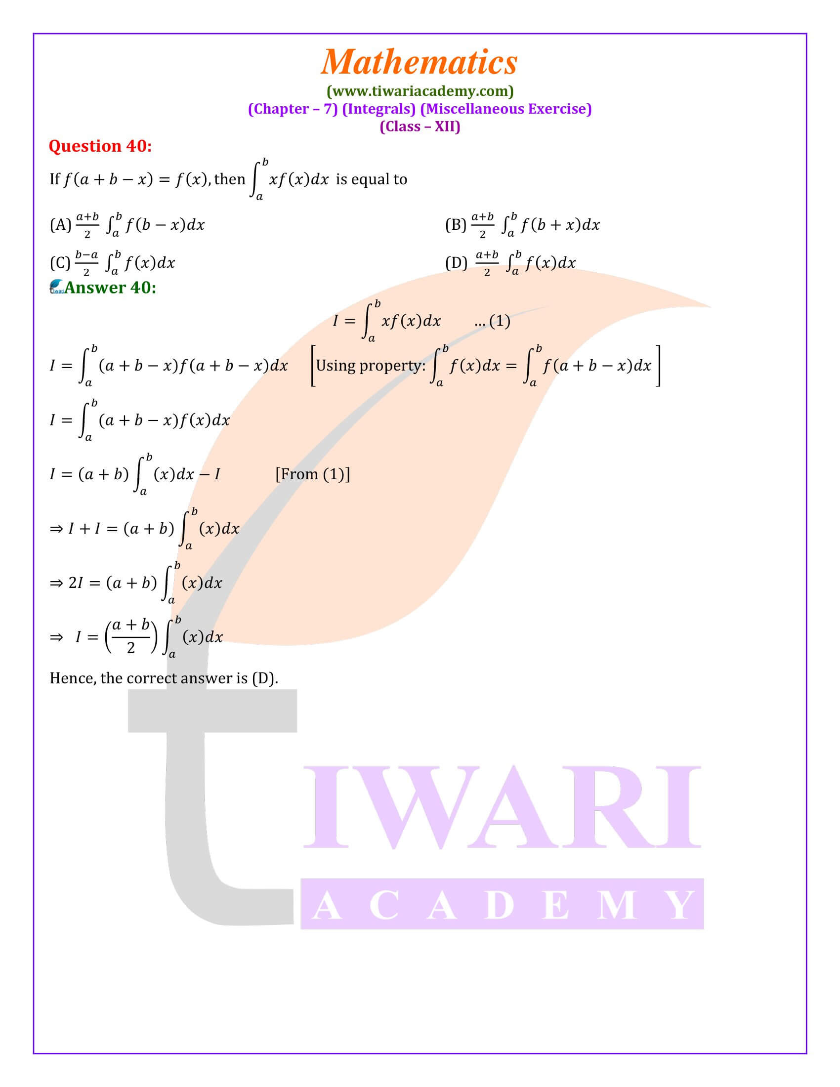 Class 12 Maths Chapter 7 Misc. Exercise updated for new session