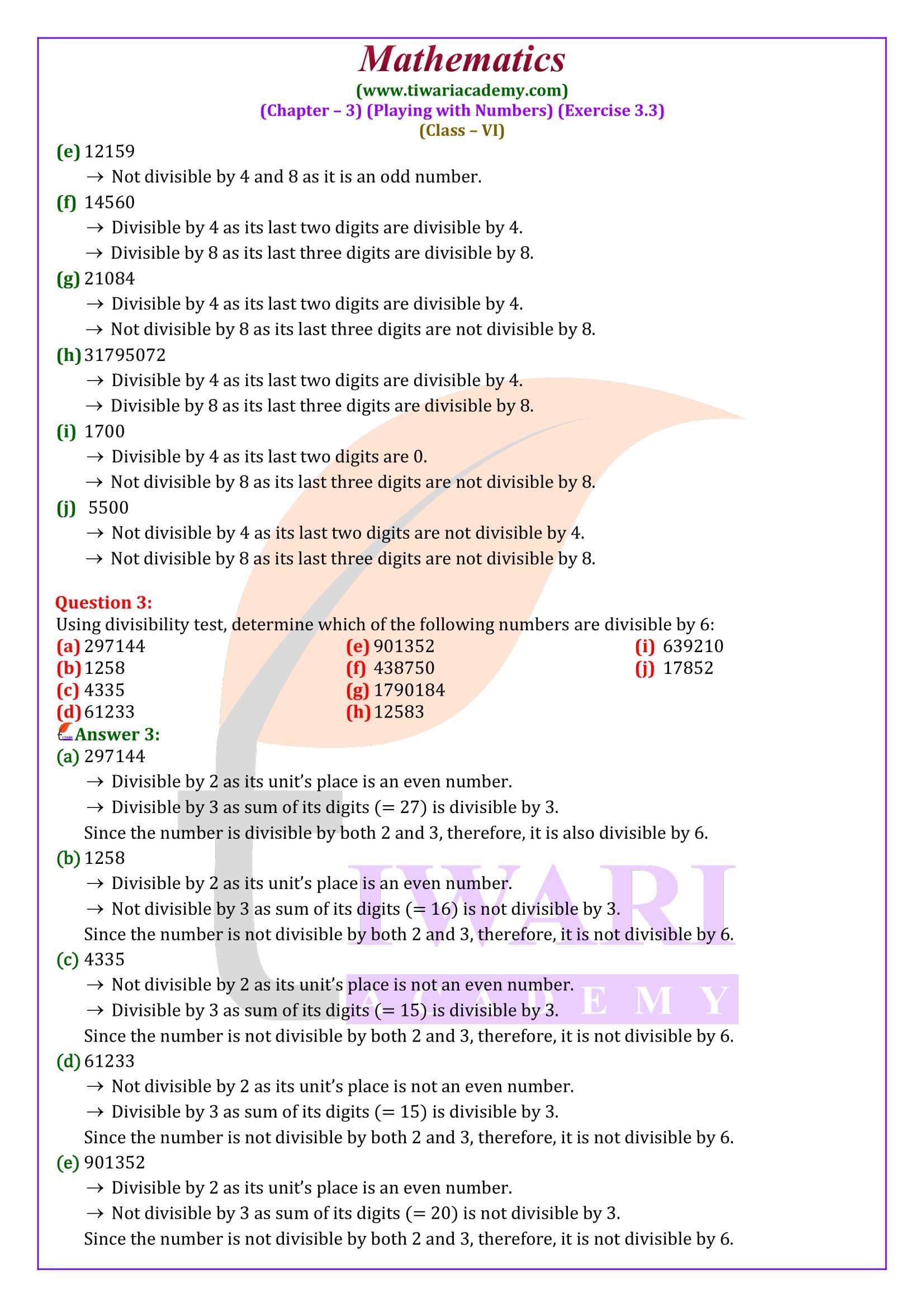 6th Maths Ex. 3.3