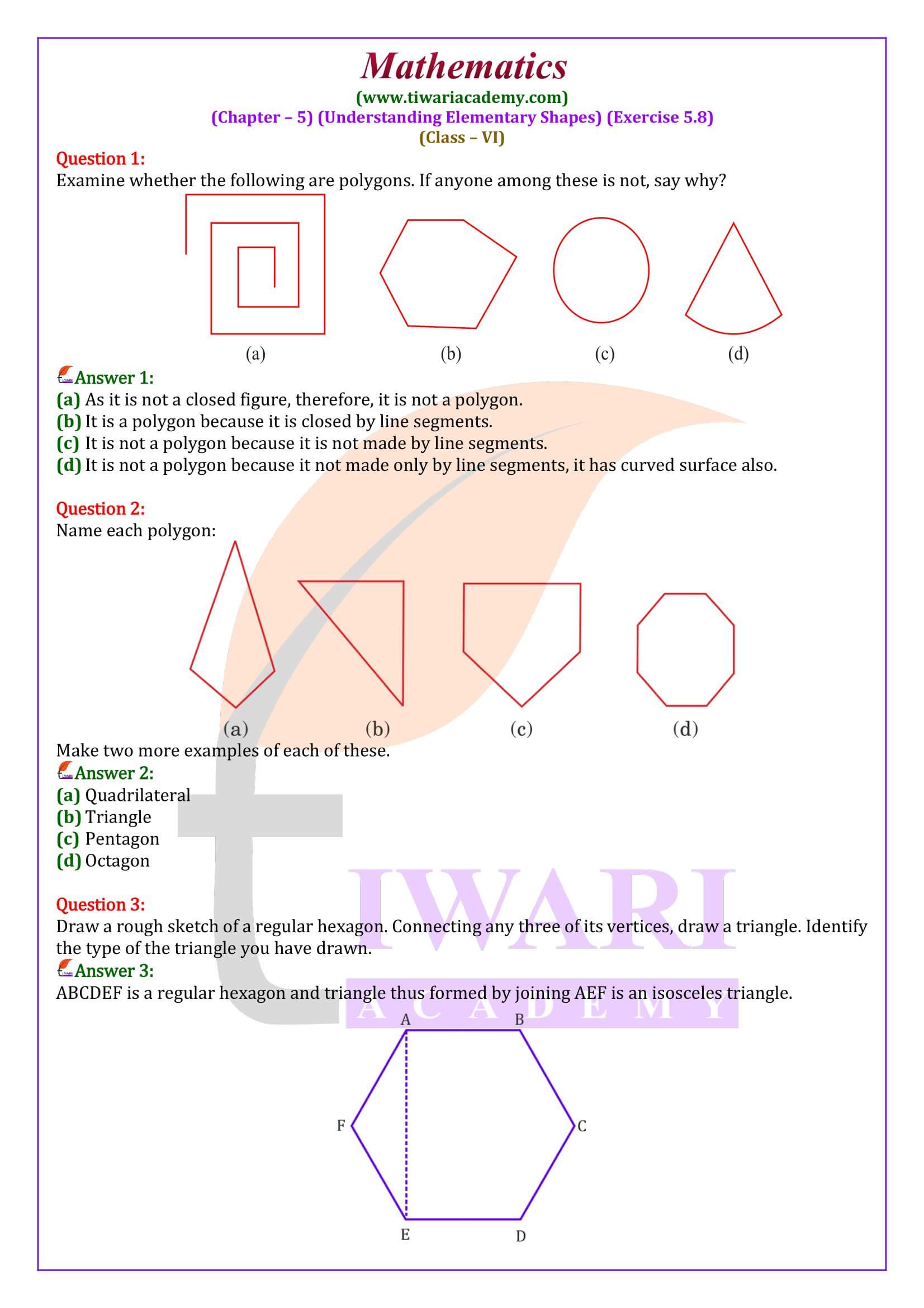 Class 6 Maths Ex. 5.8