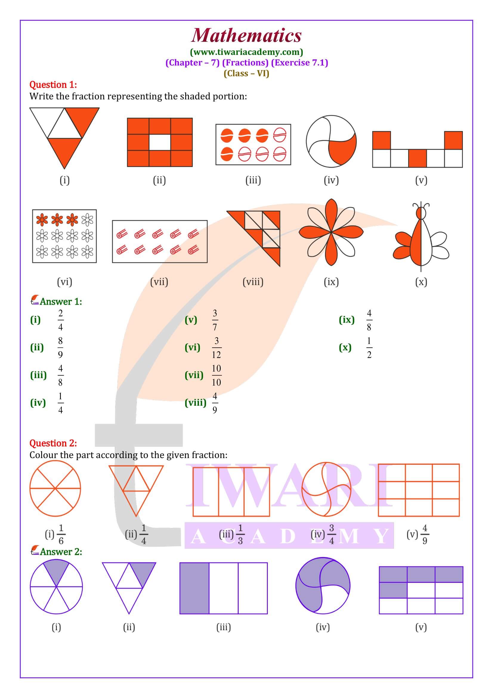 Class 6 Maths Ex. 7.1