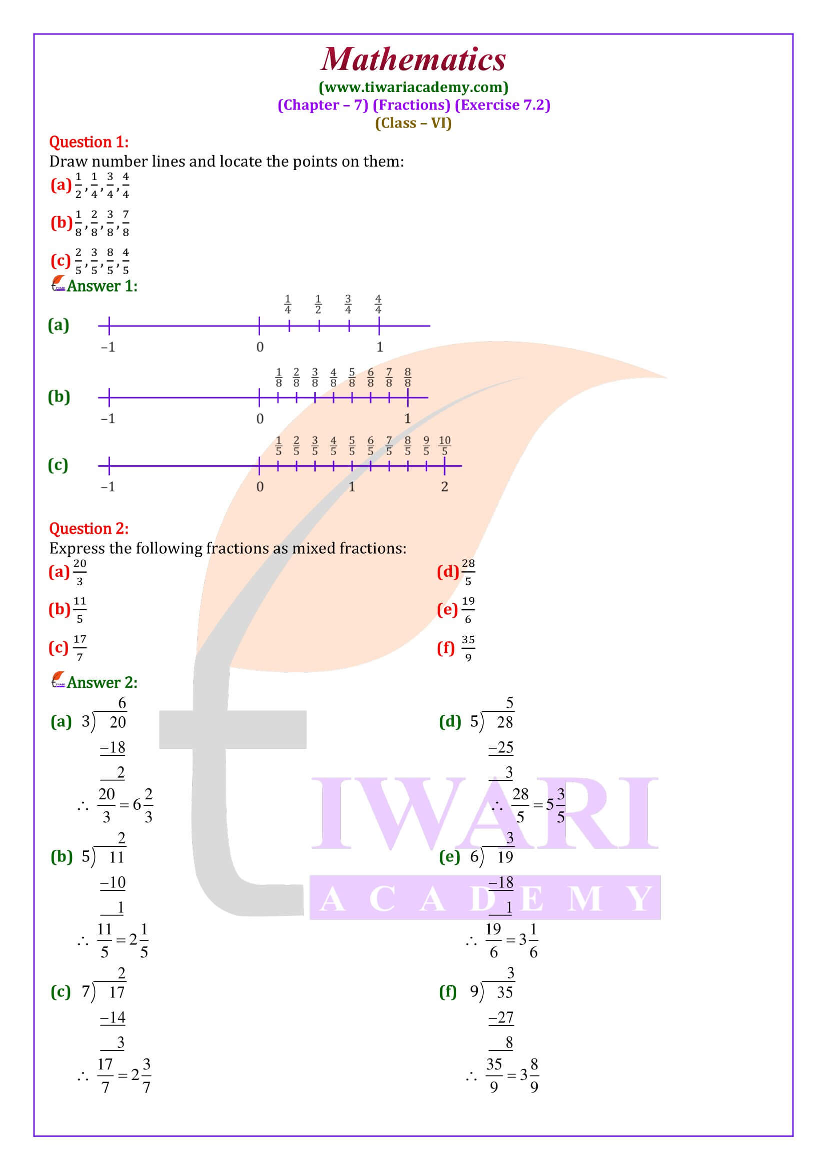 Class 6 Maths Ex. 7.2