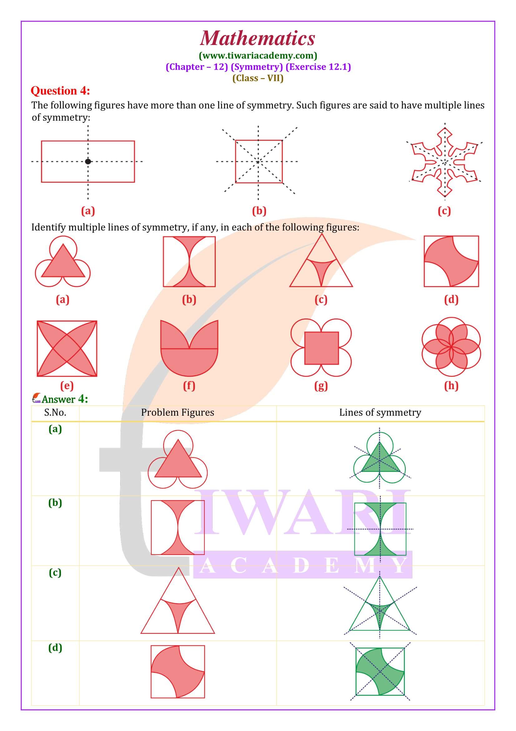 Class 7 Maths Exercise 12.1 revised solutions