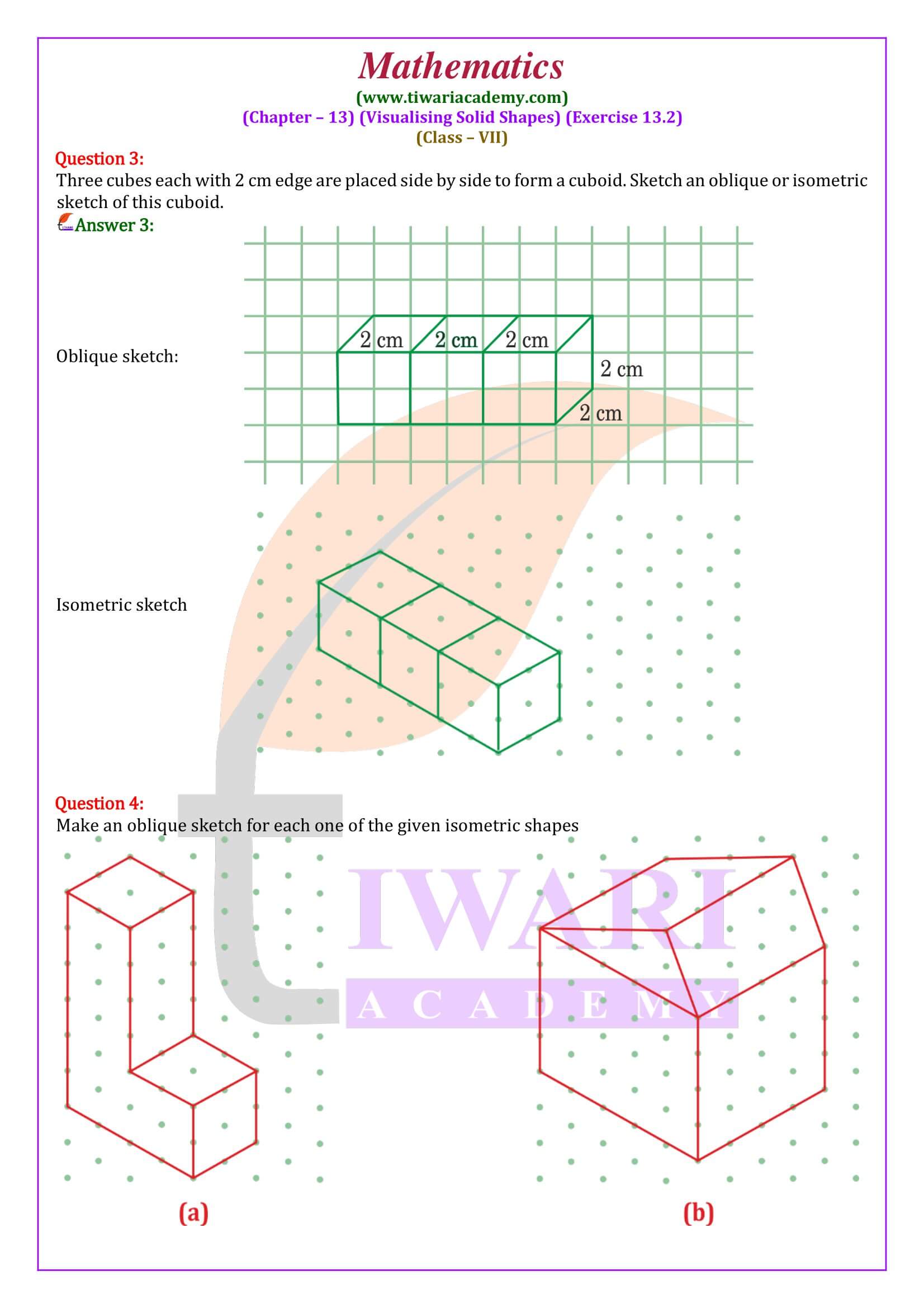 Class 7 Maths Exercise 13.2 solutions in English medium