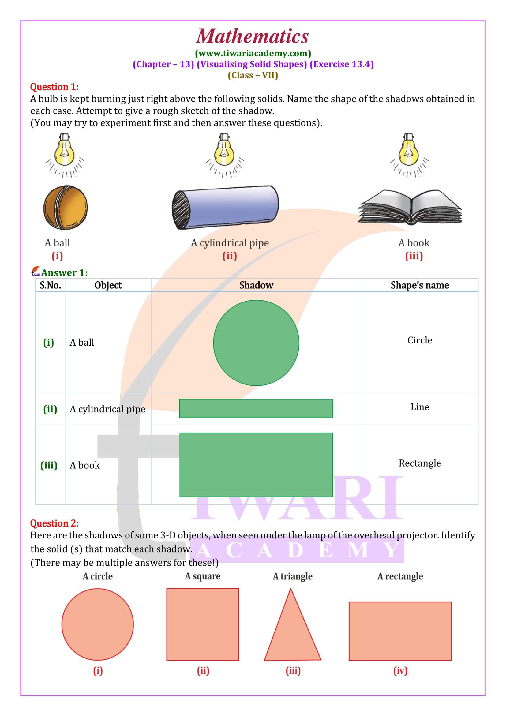 Class 7 Maths Exercise 13.4 solution in English Medium