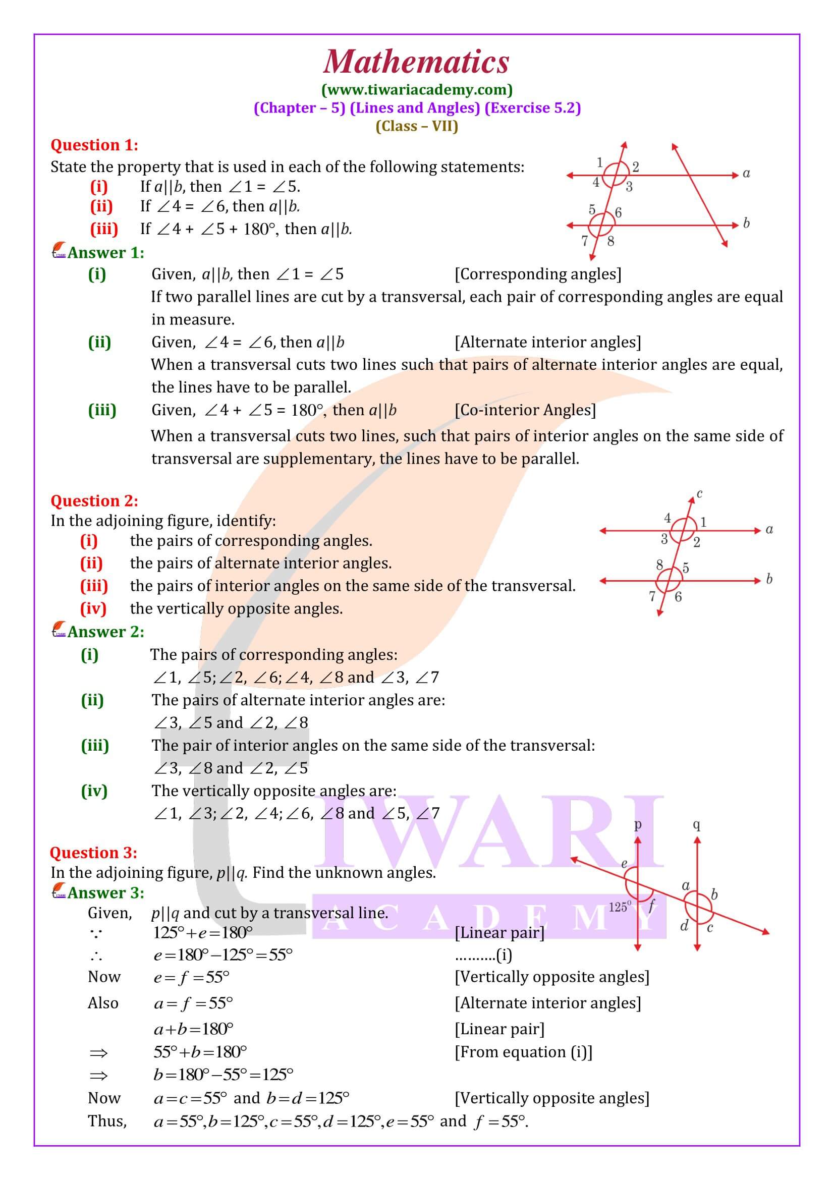 CBSE Class 7 Maths Exercise 5.2 solutions in English