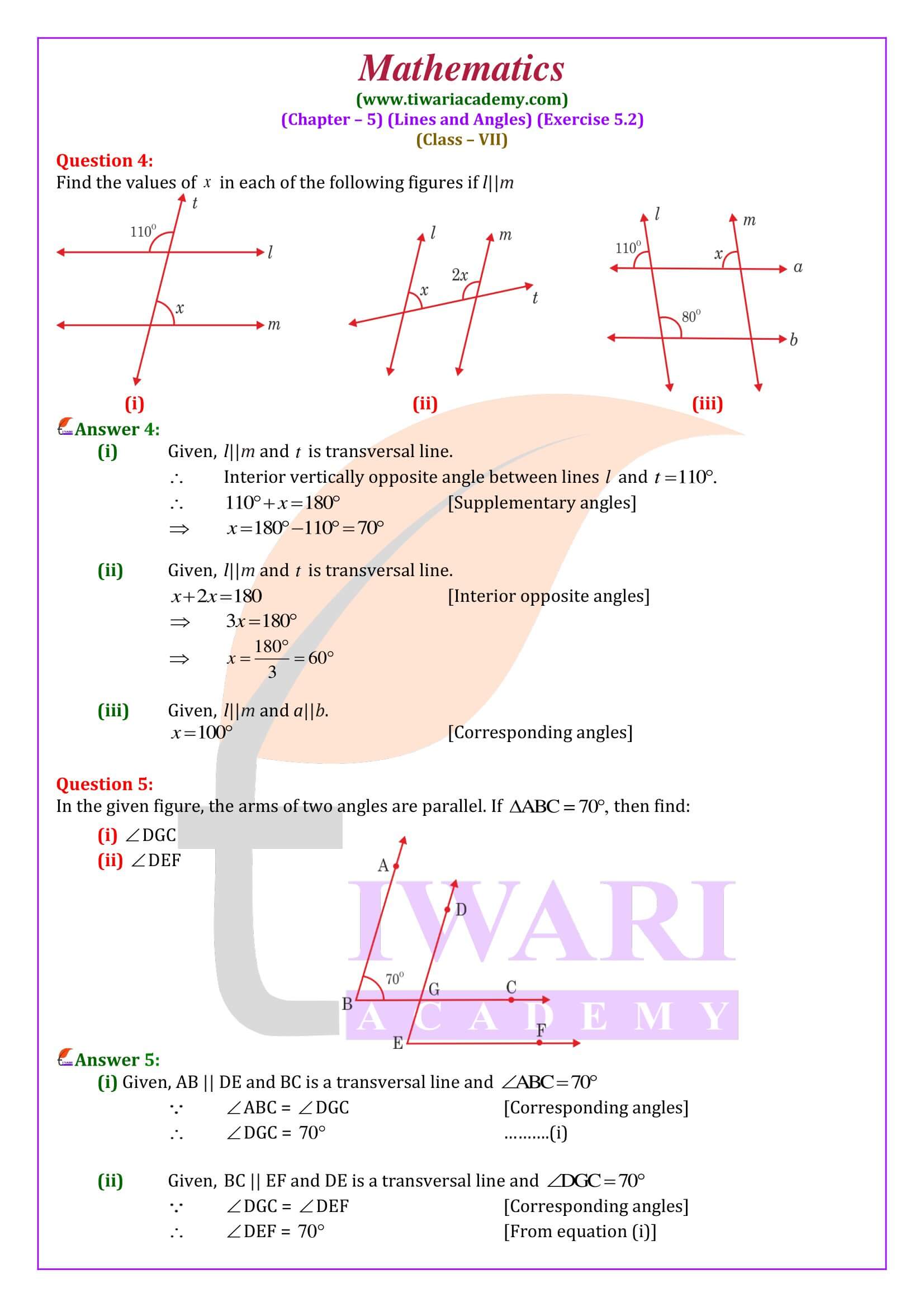 7th Maths ex. 5.2