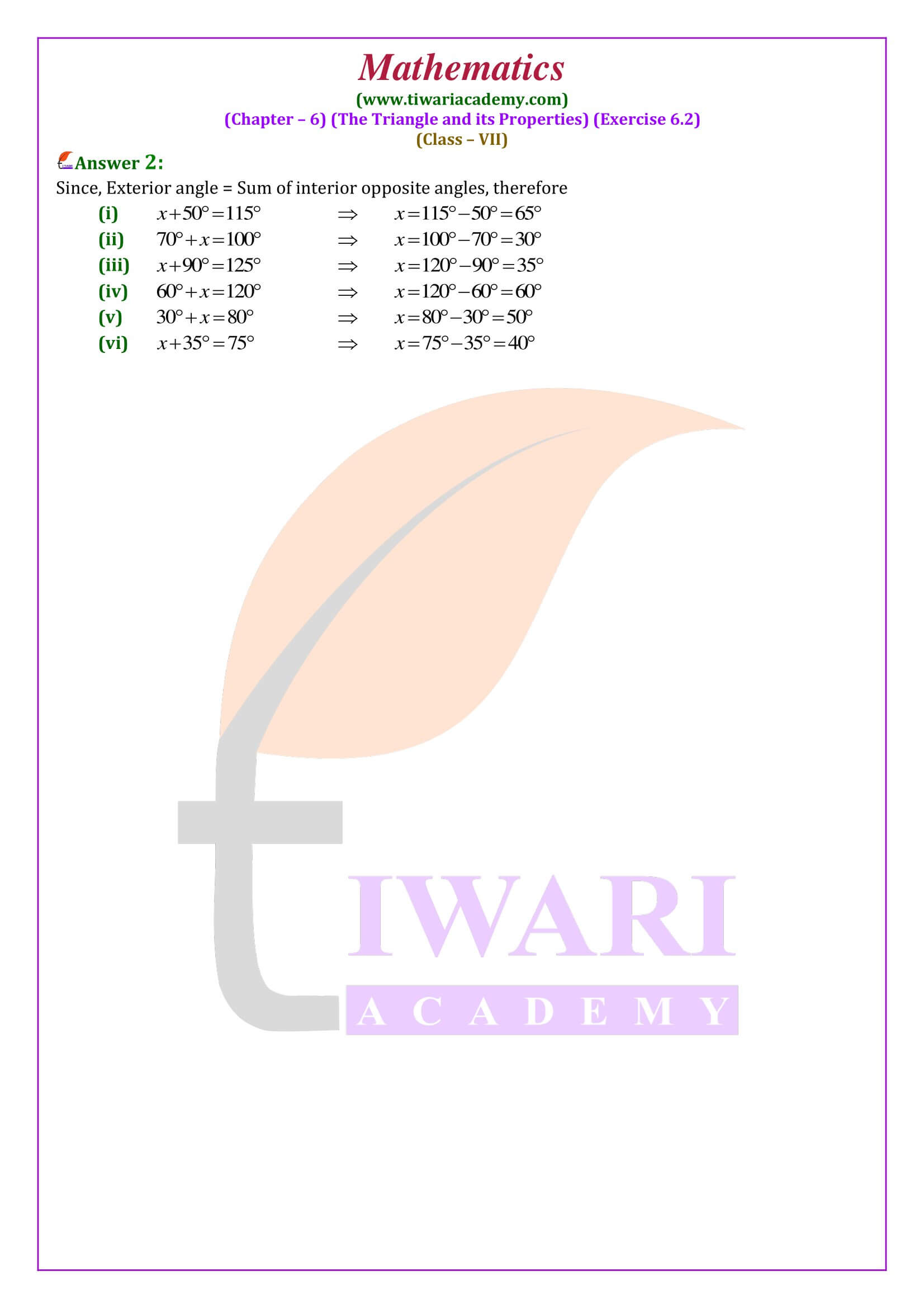 Class 7 Maths Exercise 6.2