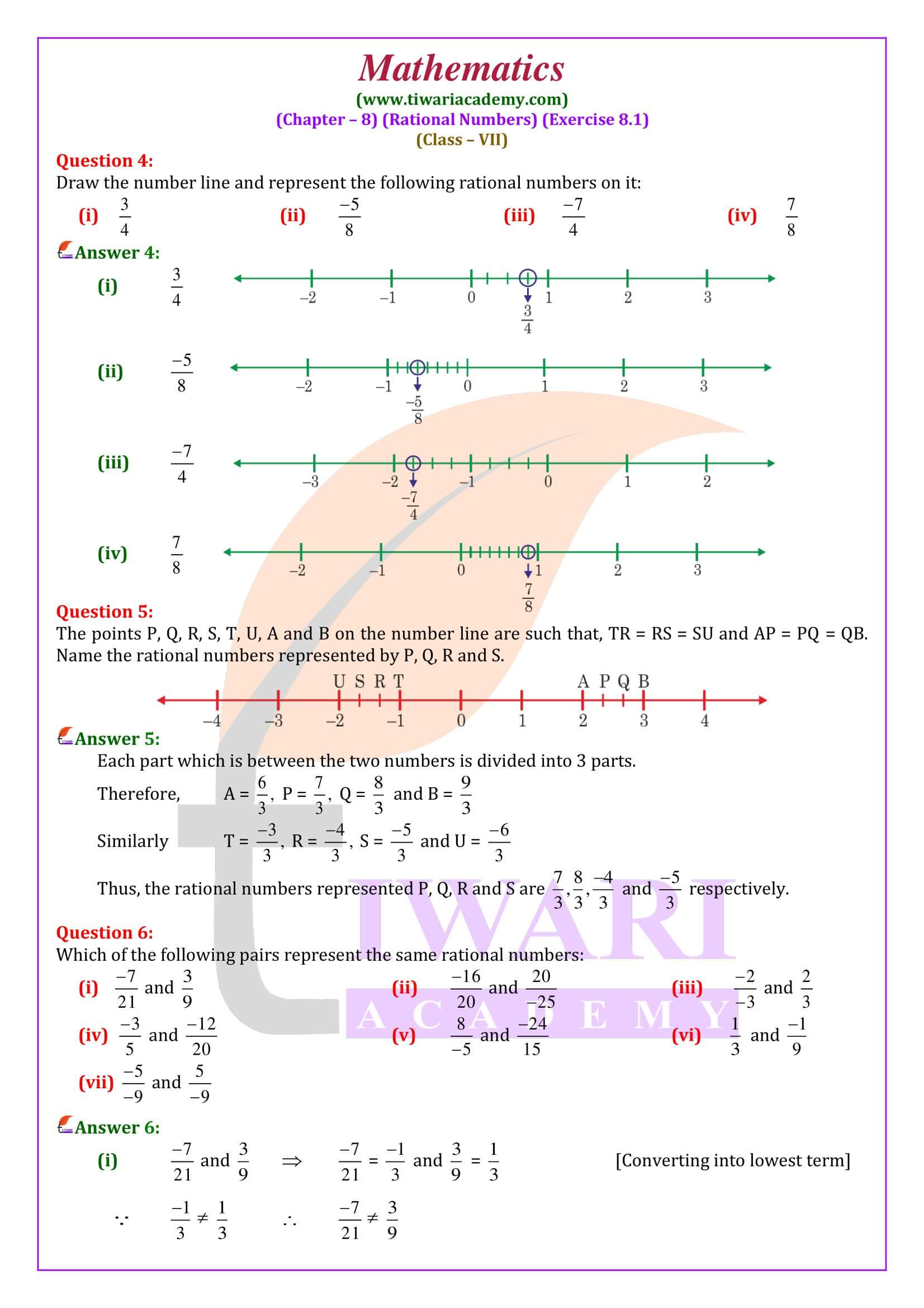 Class 7 Maths Ex. 8.1 in English Medium